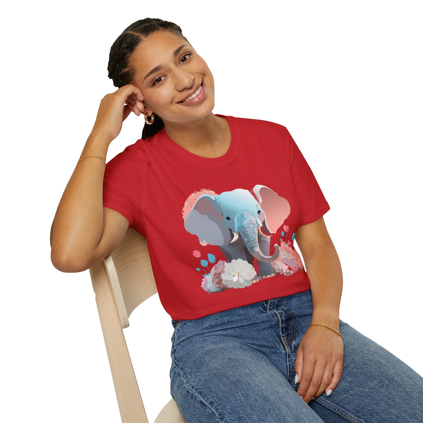 Elephant Shirt, T Shirt with Elephant, Elephant on T Shirt, T Shirt with Animation, Animals Tee Shirt