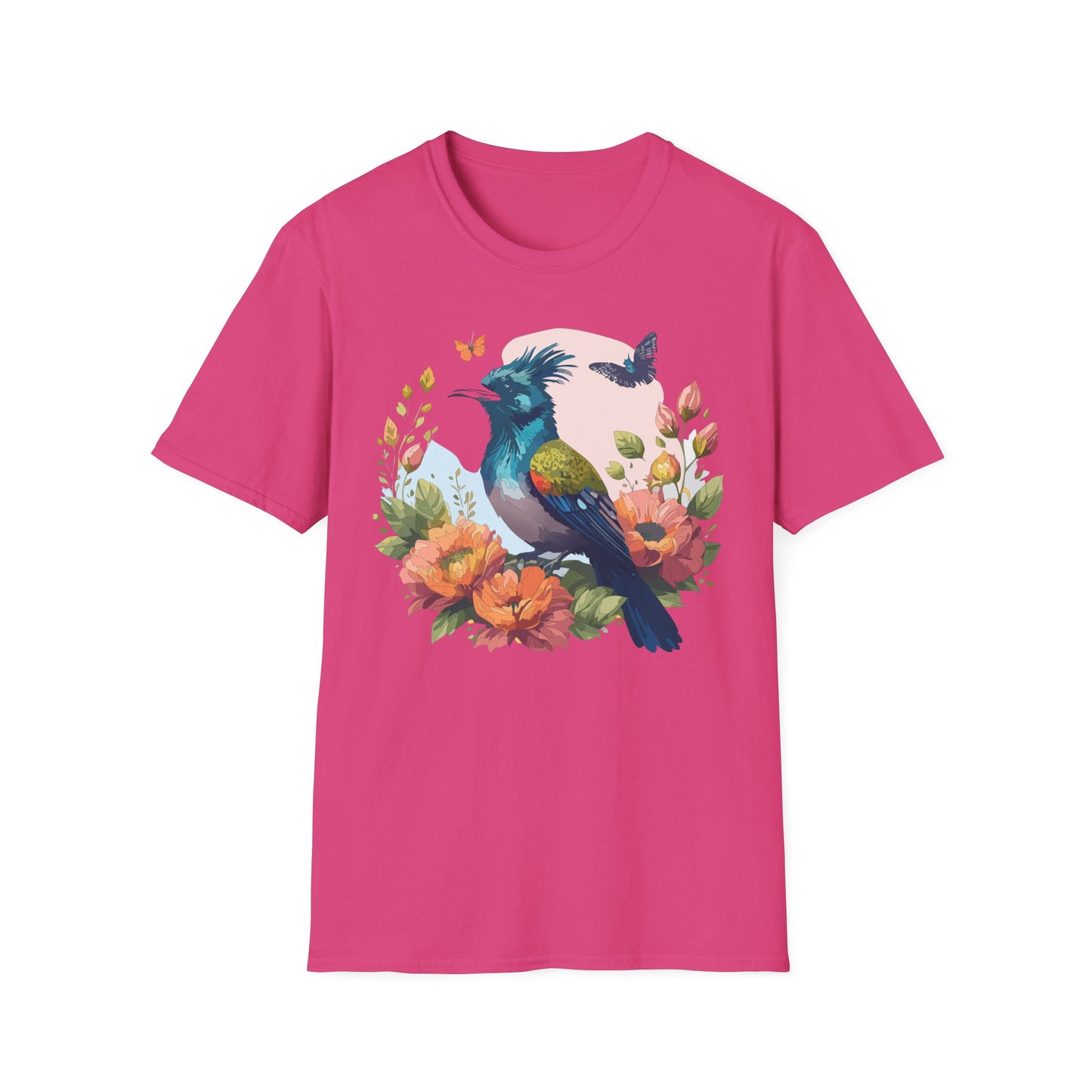Bird T-Shirt, Floral Bird T Shirt, Shirt with Bird, Shirt with Animal