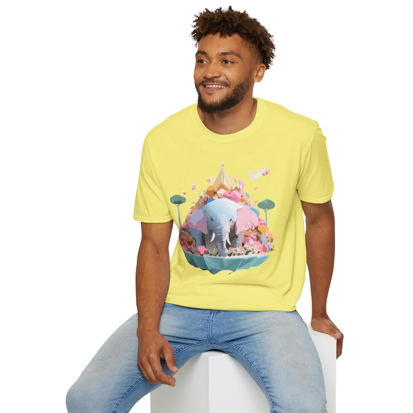 Elephant Shirt, T Shirt with Elephant, Elephant on T Shirt, T Shirt with Animation, Animals Tee Shirt
