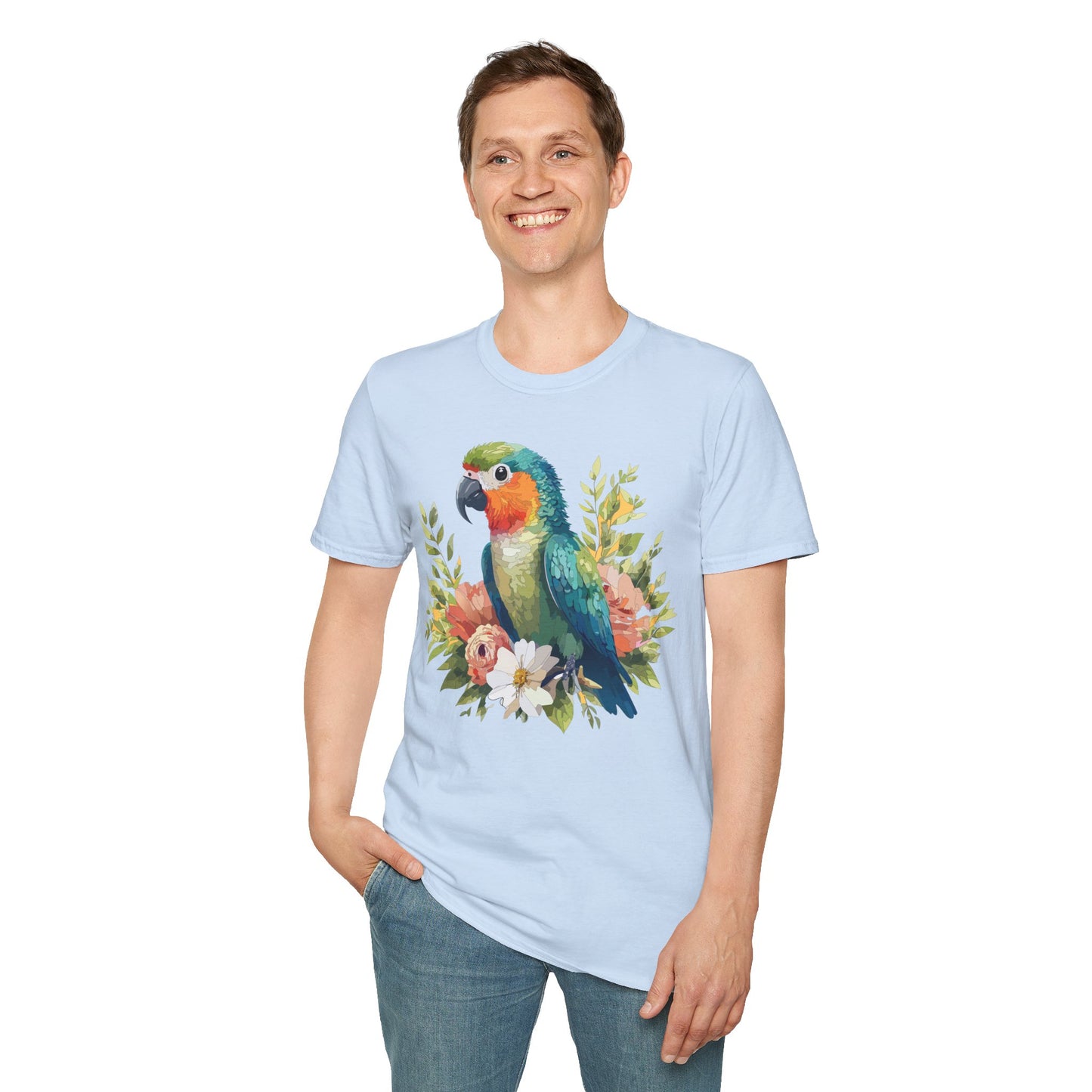 Bird T-Shirt, Floral Bird T Shirt, Shirt with Bird, Shirt with Animal