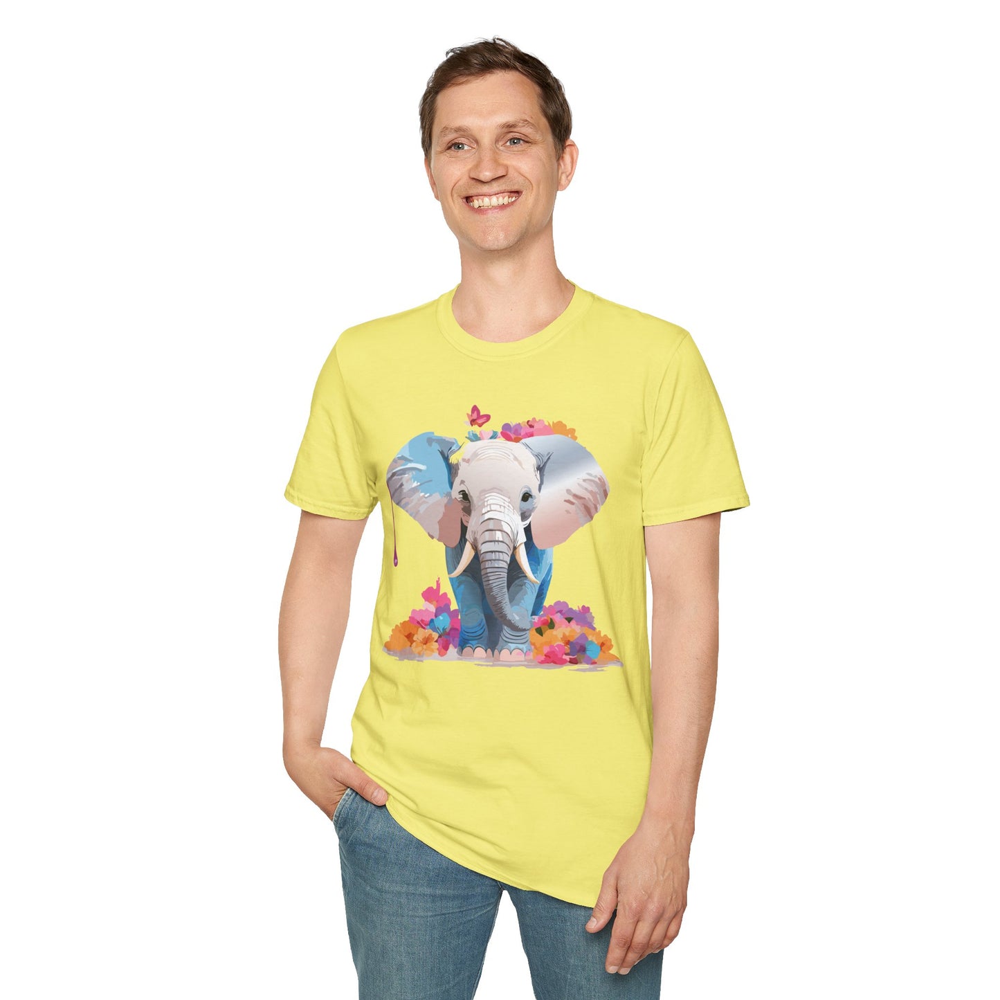 Elephant Shirt, T Shirt with Elephant, Elephant on T Shirt, T Shirt with Animation, Animals Tee Shirt