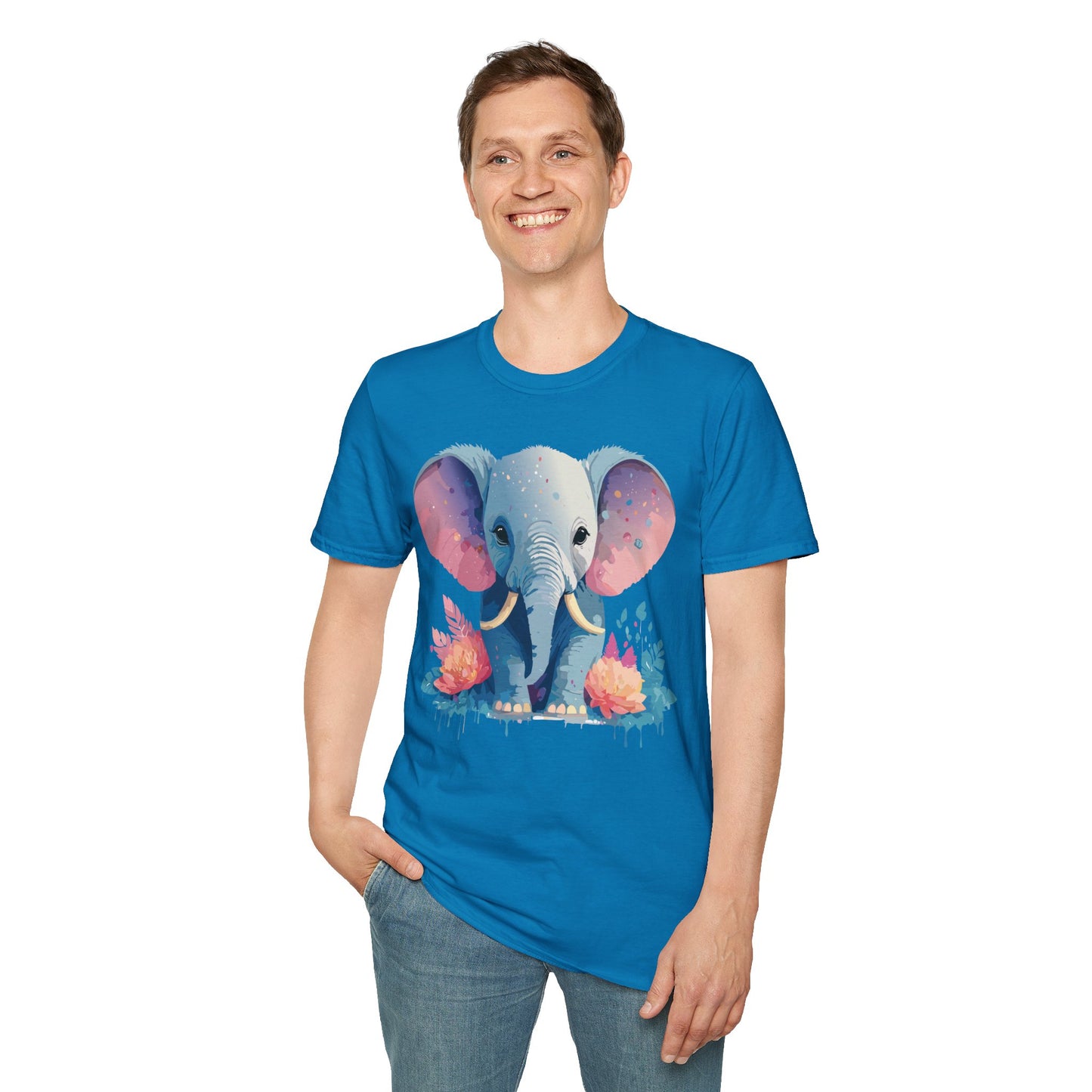 Elephant Shirt, T Shirt with Elephant, Elephant on T Shirt, T Shirt with Animation, Animals Tee Shirt