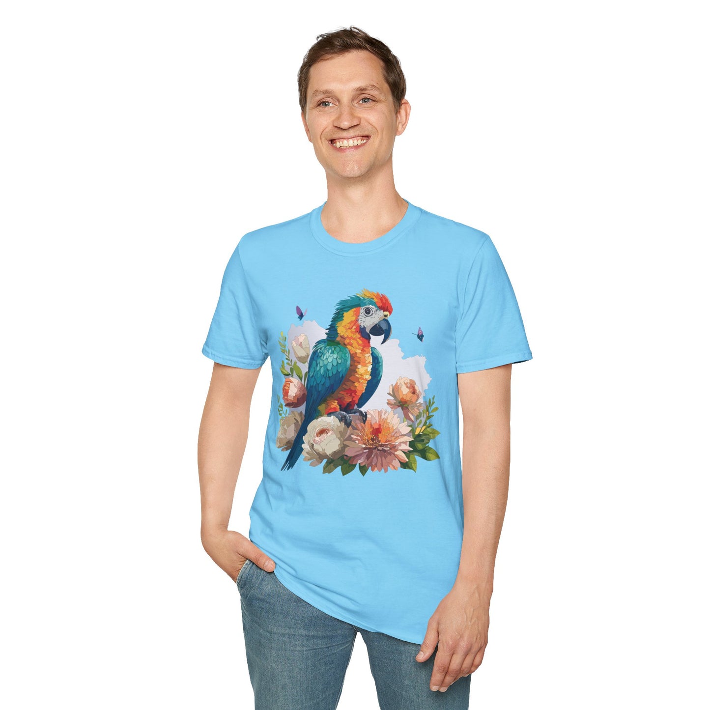 Bird T-Shirt, Floral Bird T Shirt, Shirt with Bird, Shirt with Animal