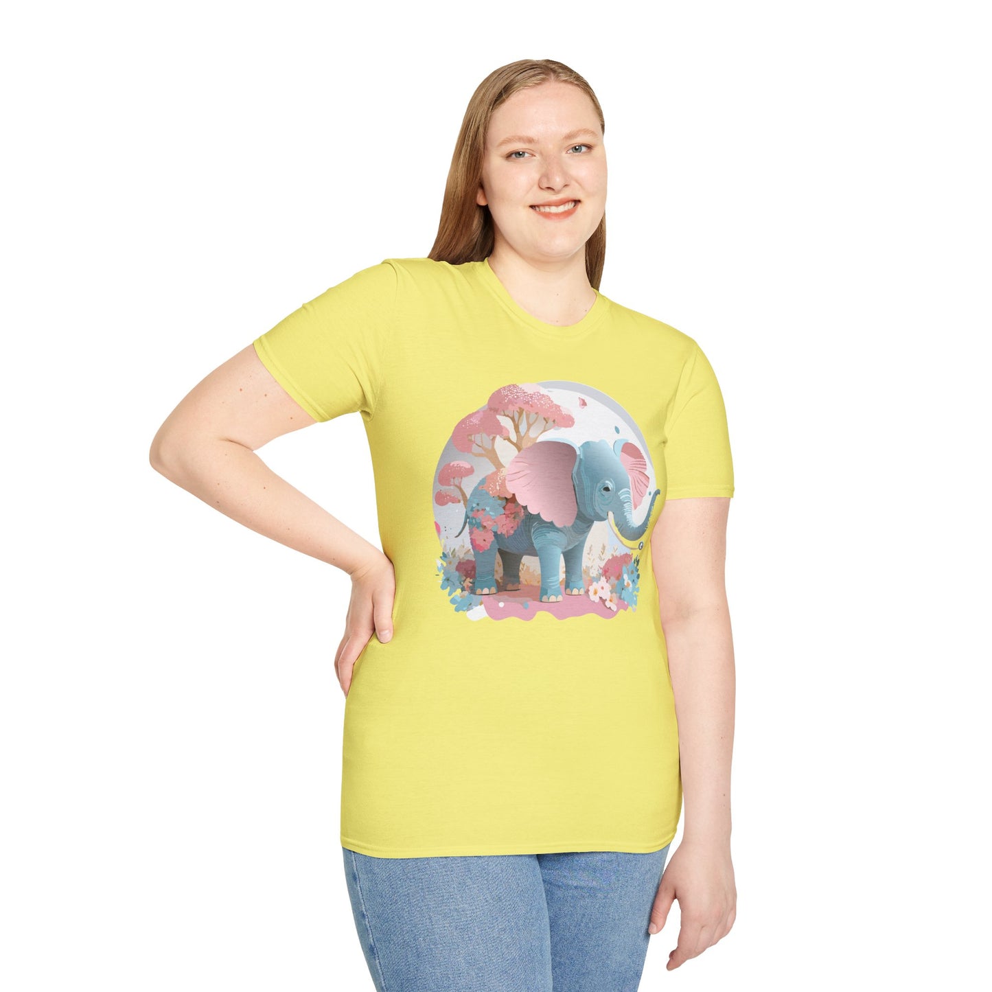 Elephant Shirt, T Shirt with Elephant, Elephant on T Shirt, T Shirt with Animation, Animals Tee Shirt