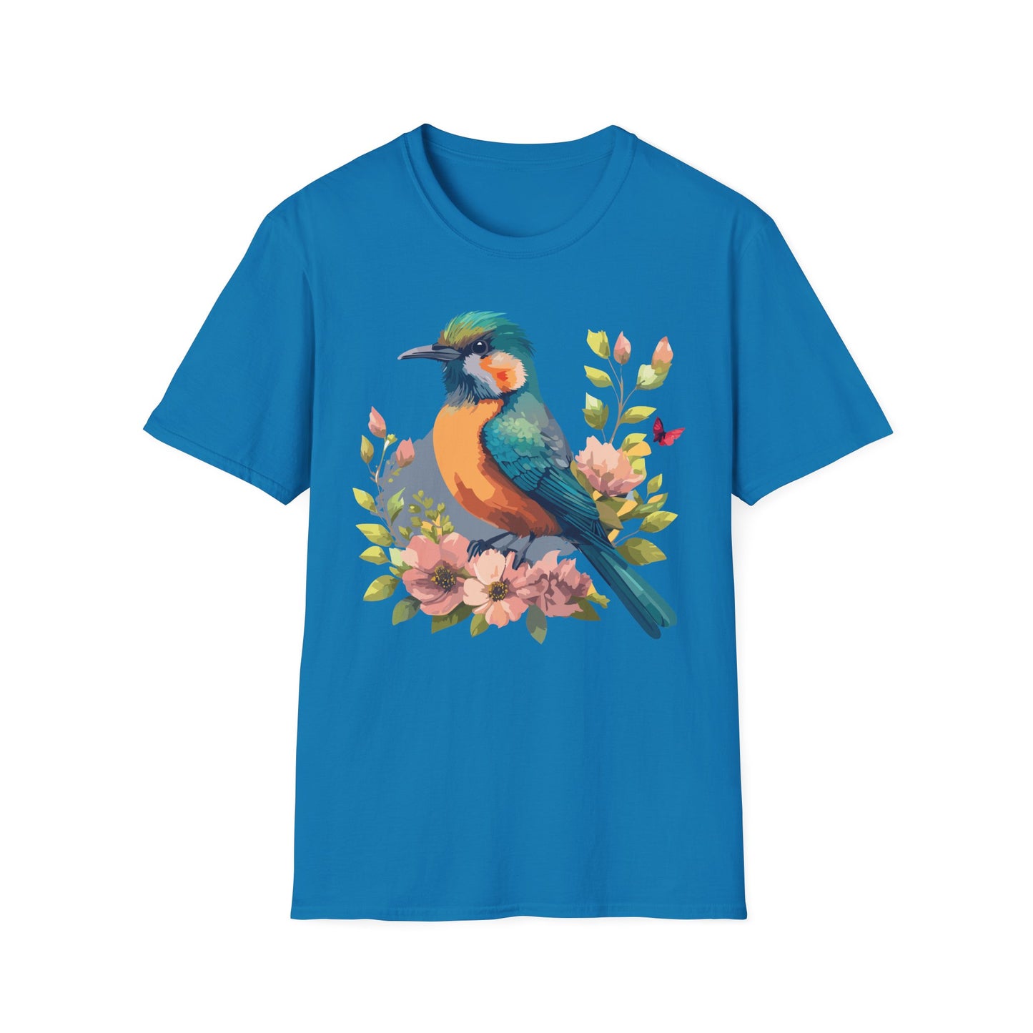 Bird T-Shirt, Floral Bird T Shirt, Shirt with Bird, Shirt with Animal