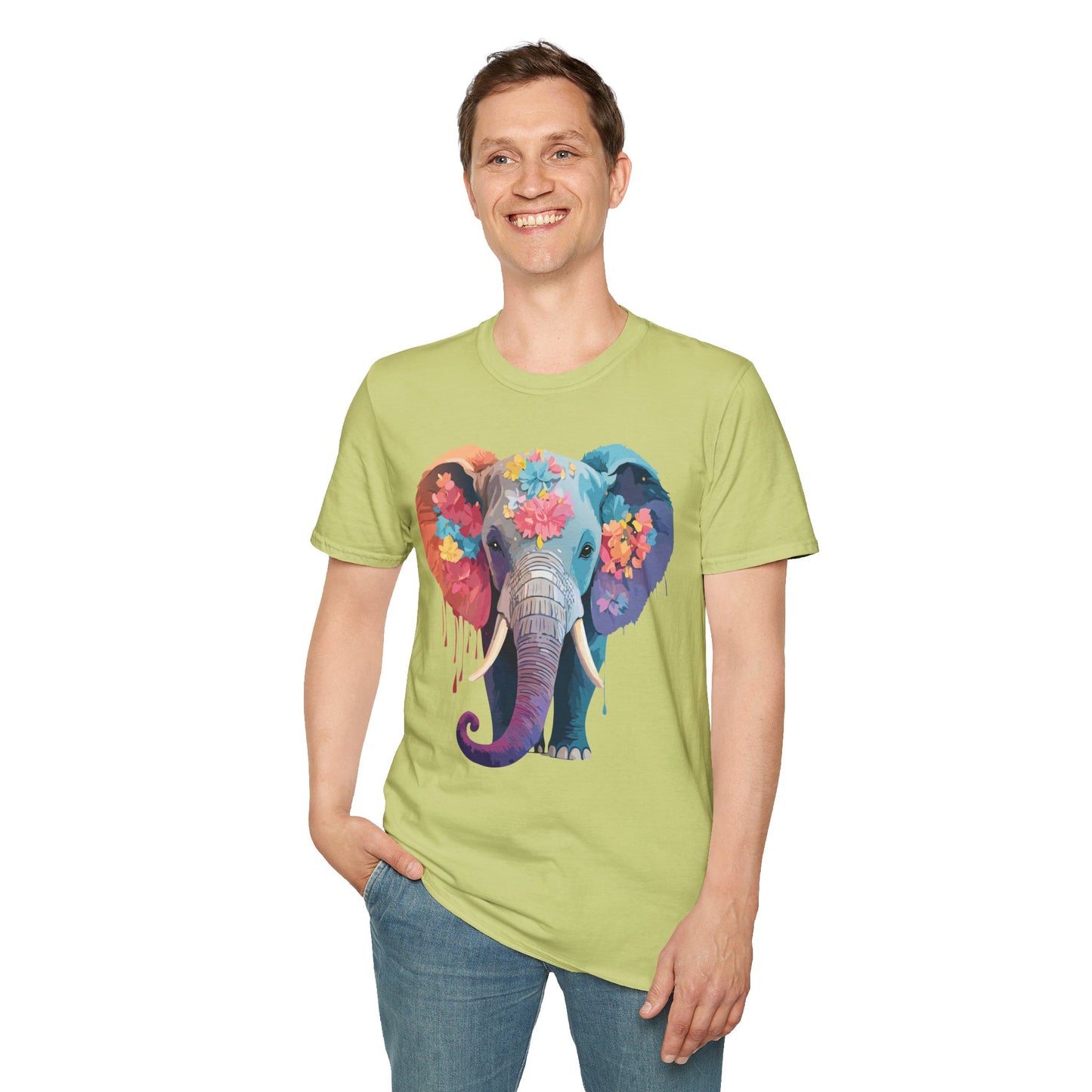 Elephant Shirt, T Shirt with Elephant, Elephant on T Shirt, T Shirt with Animation, Animals Tee Shirt