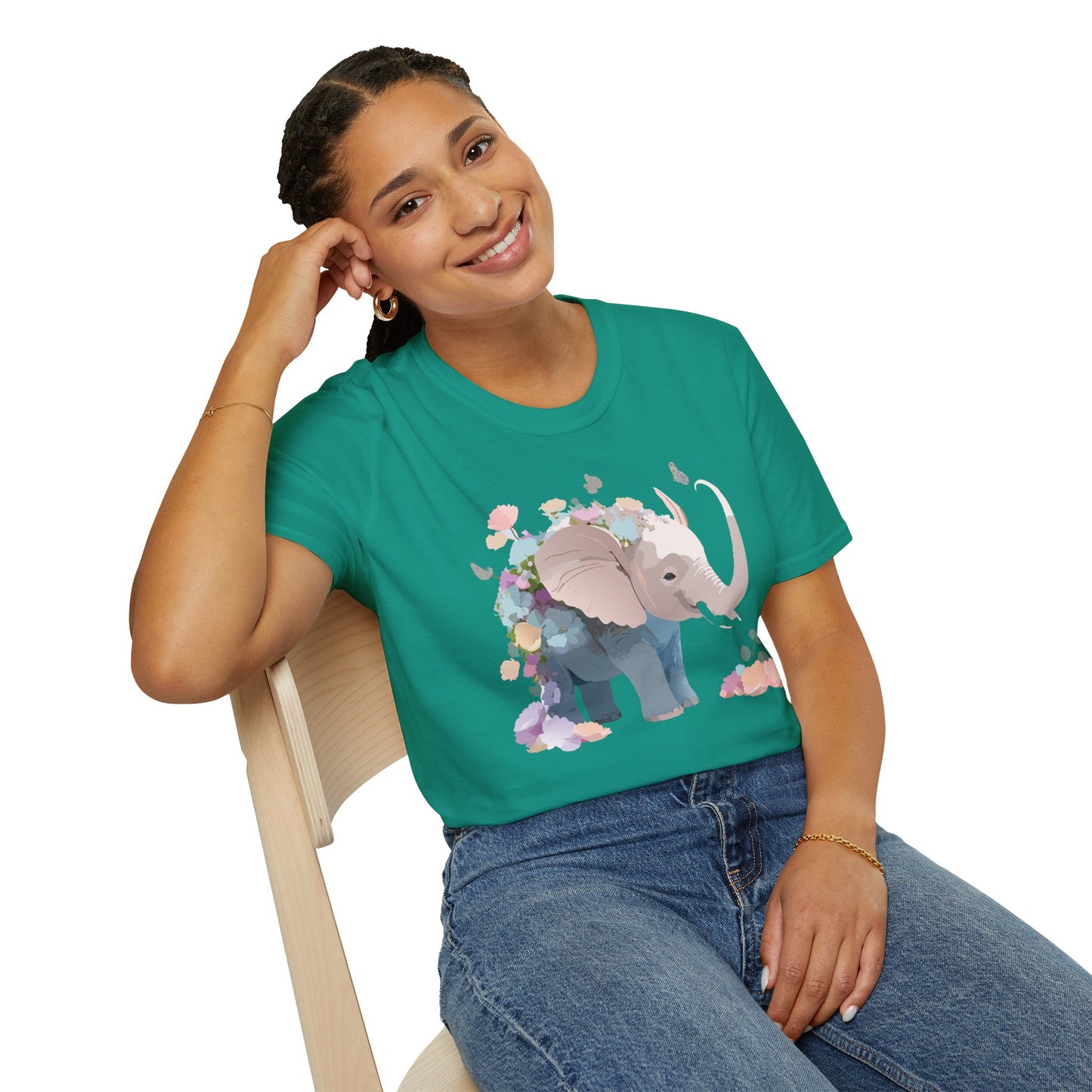 Elephant Shirt, T Shirt with Elephant, Elephant on T Shirt, T Shirt with Animation, Animals Tee Shirt