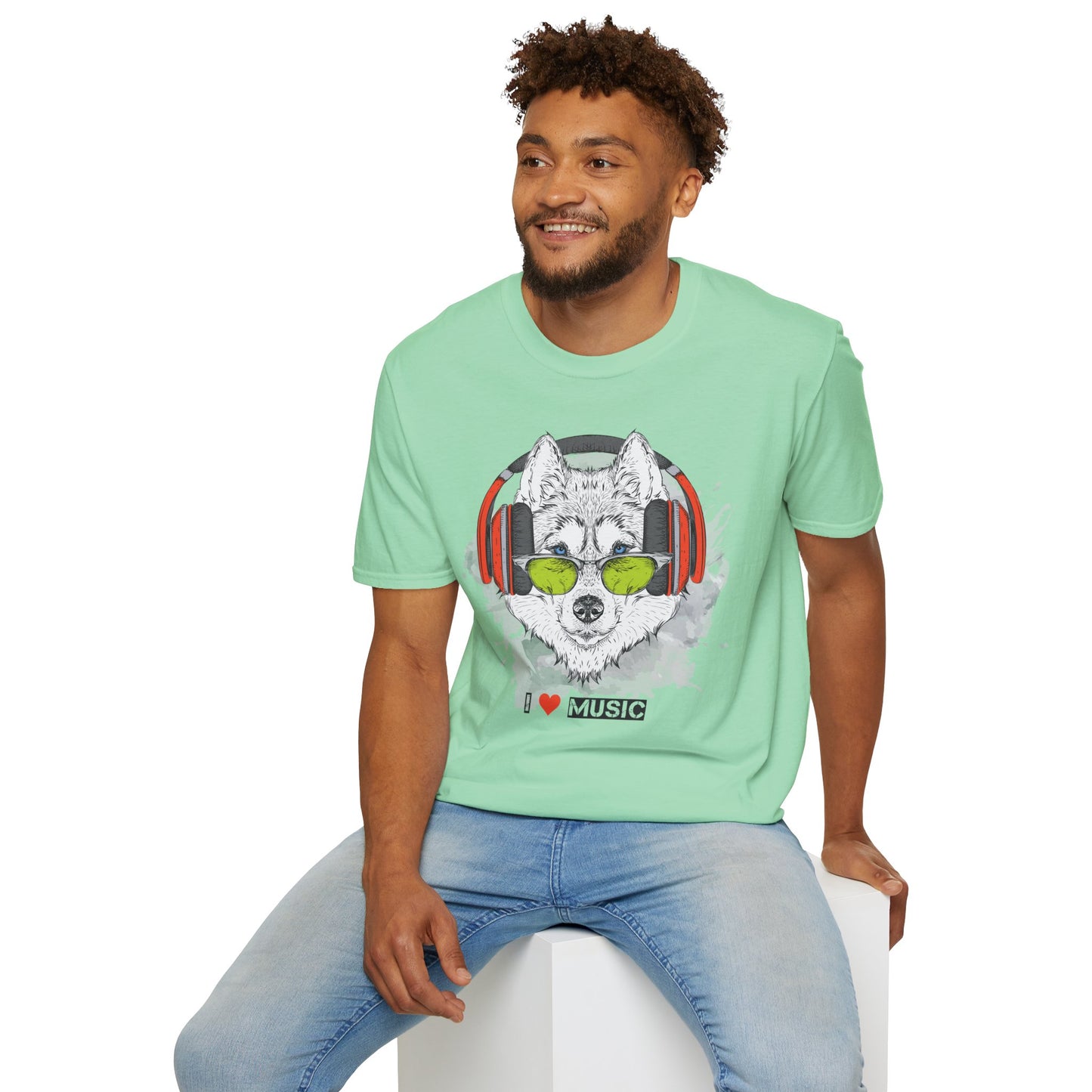 I love Music Animals Shirts, Shirt with Animals, Animals with Headphones Shirt