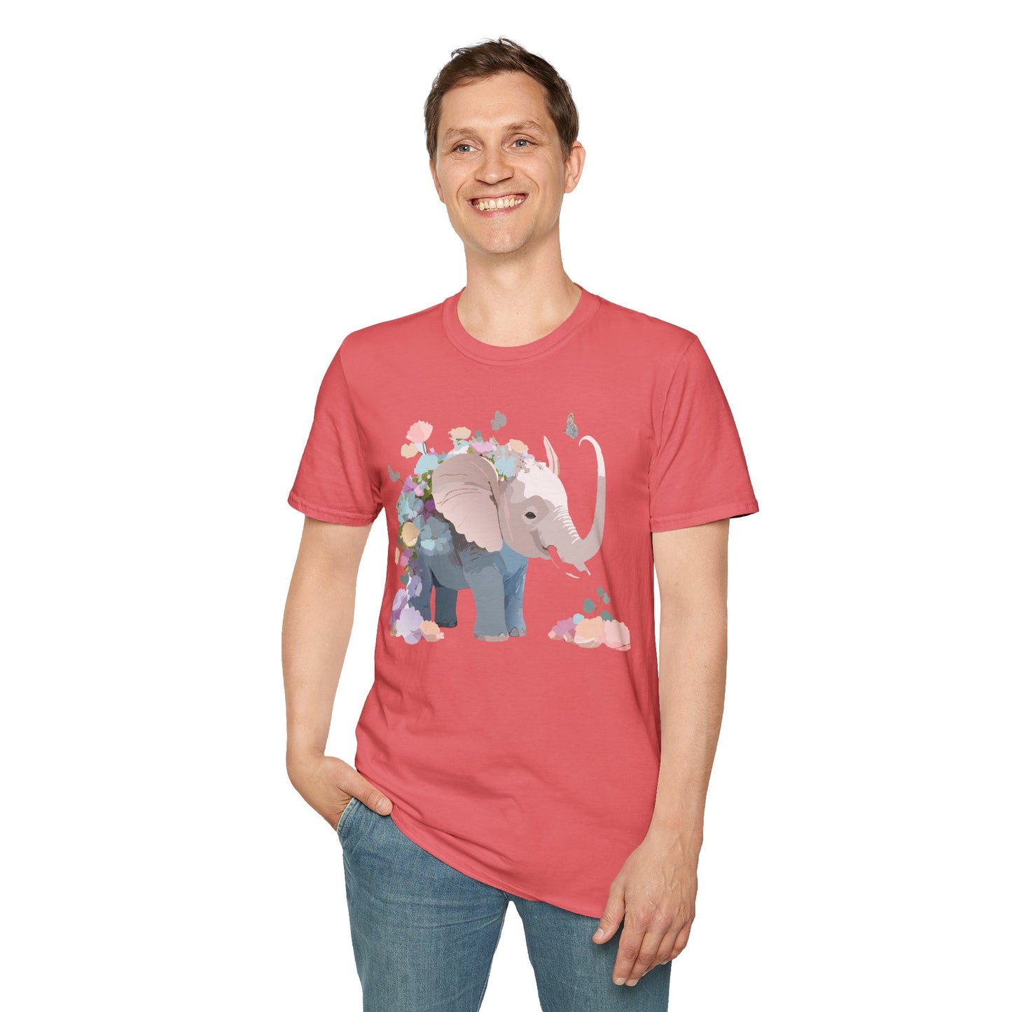 Elephant Shirt, T Shirt with Elephant, Elephant on T Shirt, T Shirt with Animation, Animals Tee Shirt