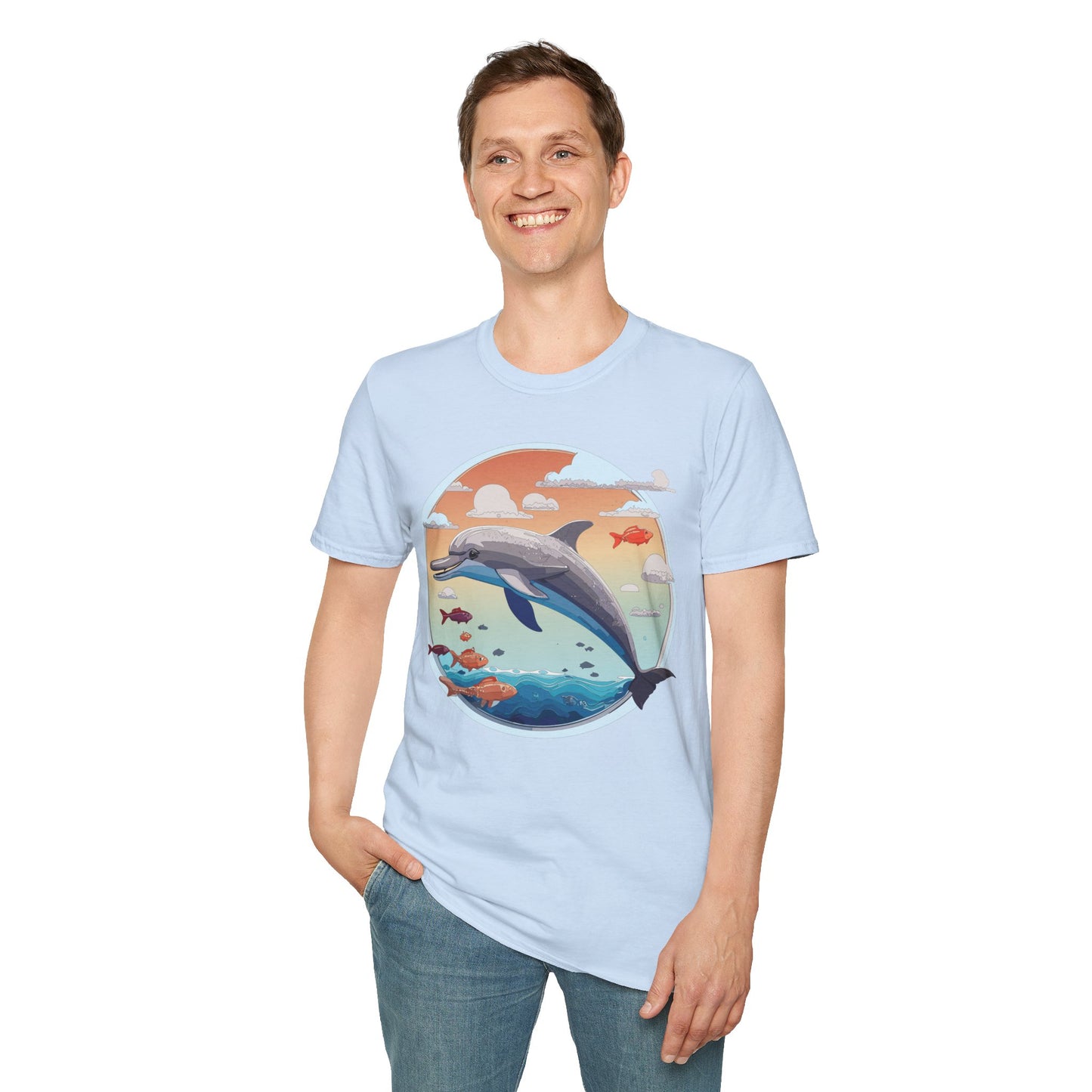 Dolphin Shirts, Shirt with Dolphin, Fish Tee Shirt, Animal Shirt