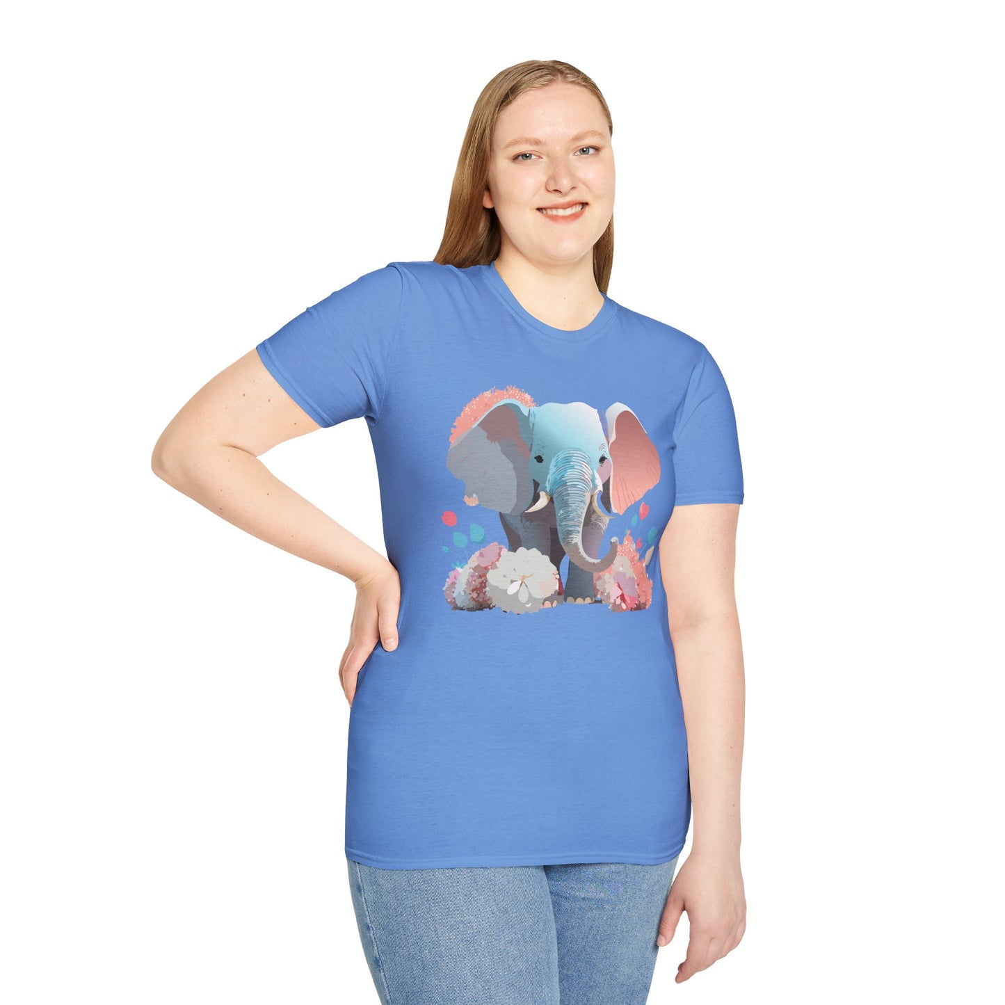 Elephant Shirt, T Shirt with Elephant, Elephant on T Shirt, T Shirt with Animation, Animals Tee Shirt