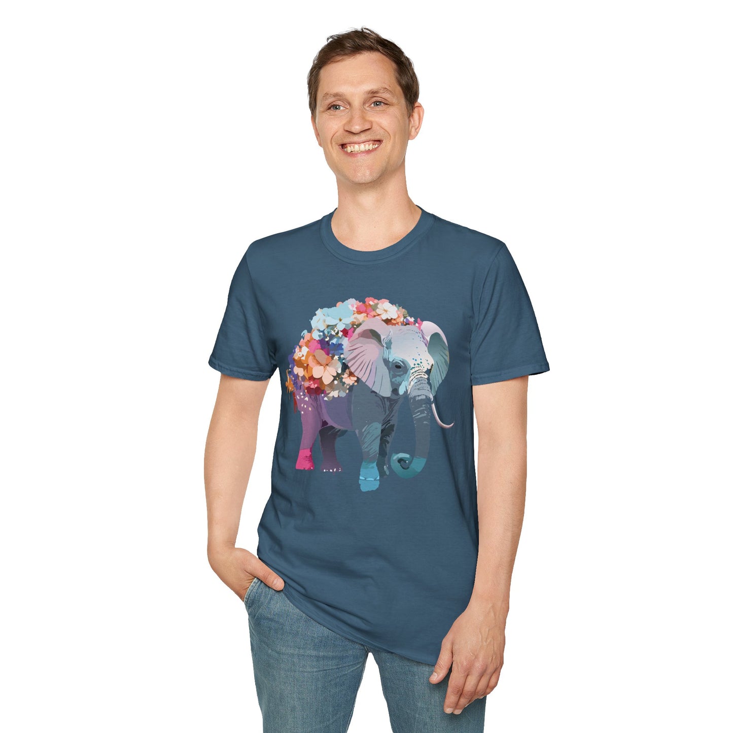 Elephant Shirt, T Shirt with Elephant, Elephant on T Shirt, T Shirt with Animation, Animals Tee Shirt