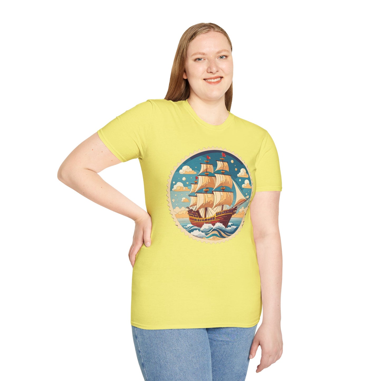 Frigate Vessel Graphic Unisex Softstyle 100 Cotton Tee 27