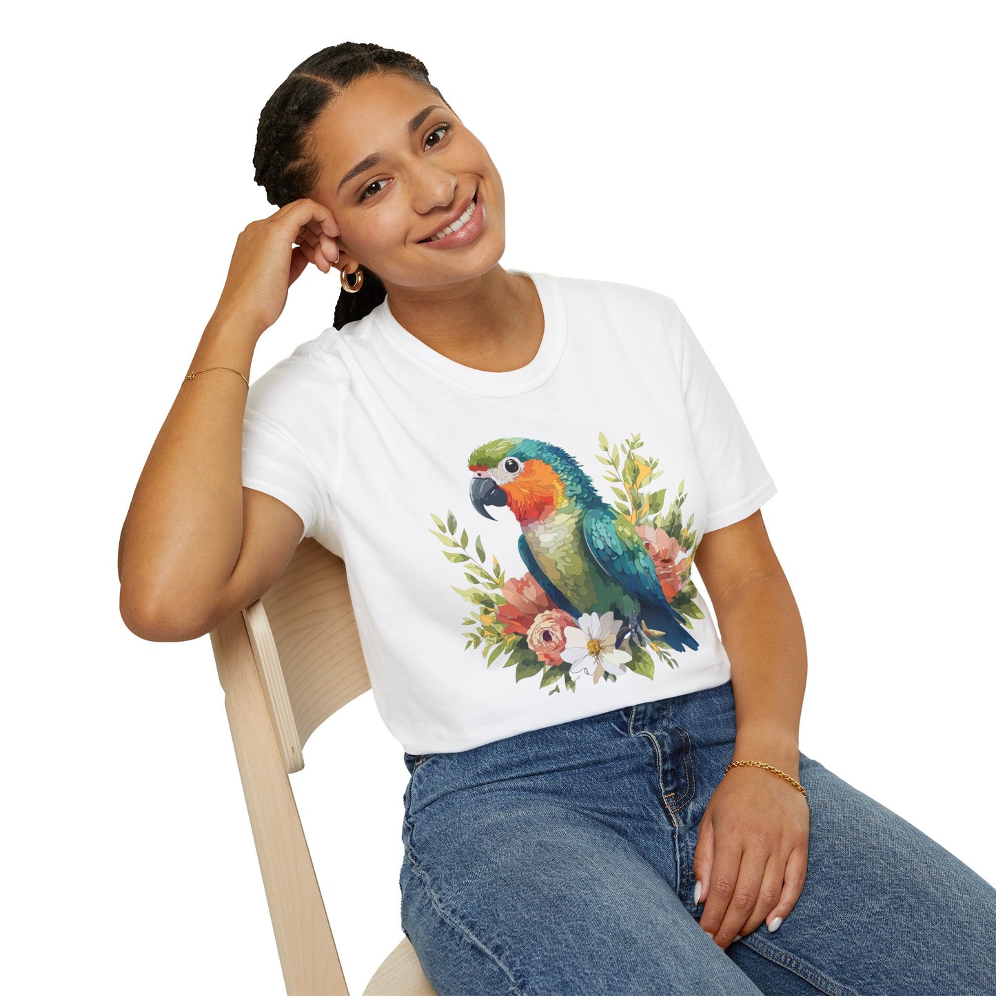 Bird T-Shirt, Floral Bird T Shirt, Shirt with Bird, Shirt with Animal