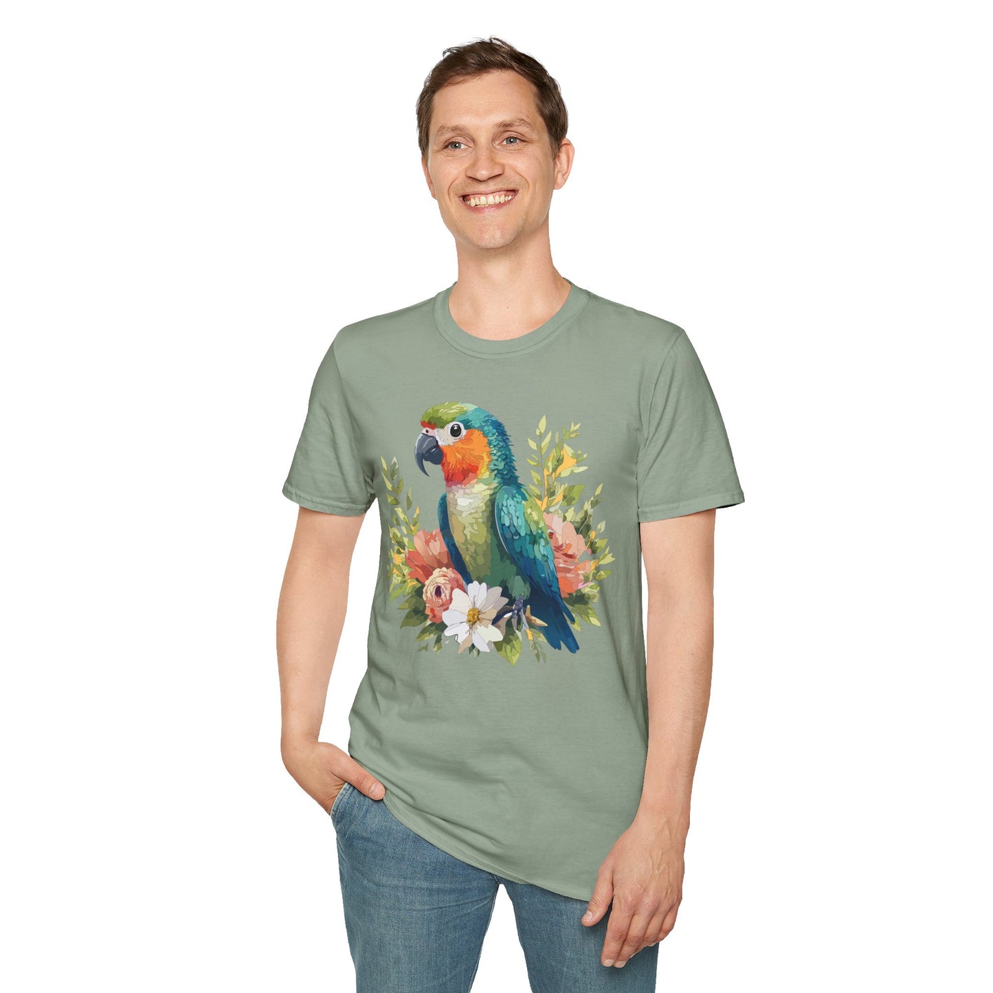 Bird T-Shirt, Floral Bird T Shirt, Shirt with Bird, Shirt with Animal
