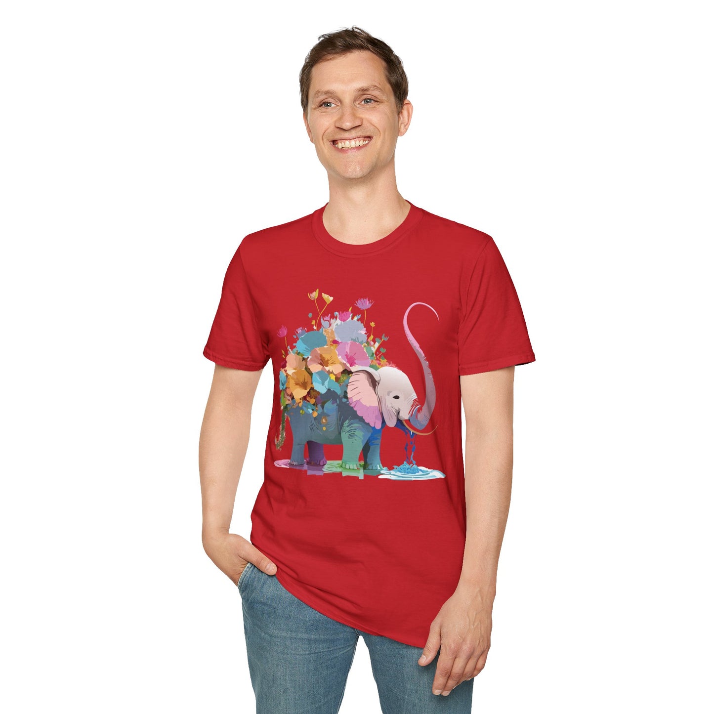 Elephant Shirt, T Shirt with Elephant, Elephant on T Shirt, T Shirt with Animation, Animals Tee Shirt