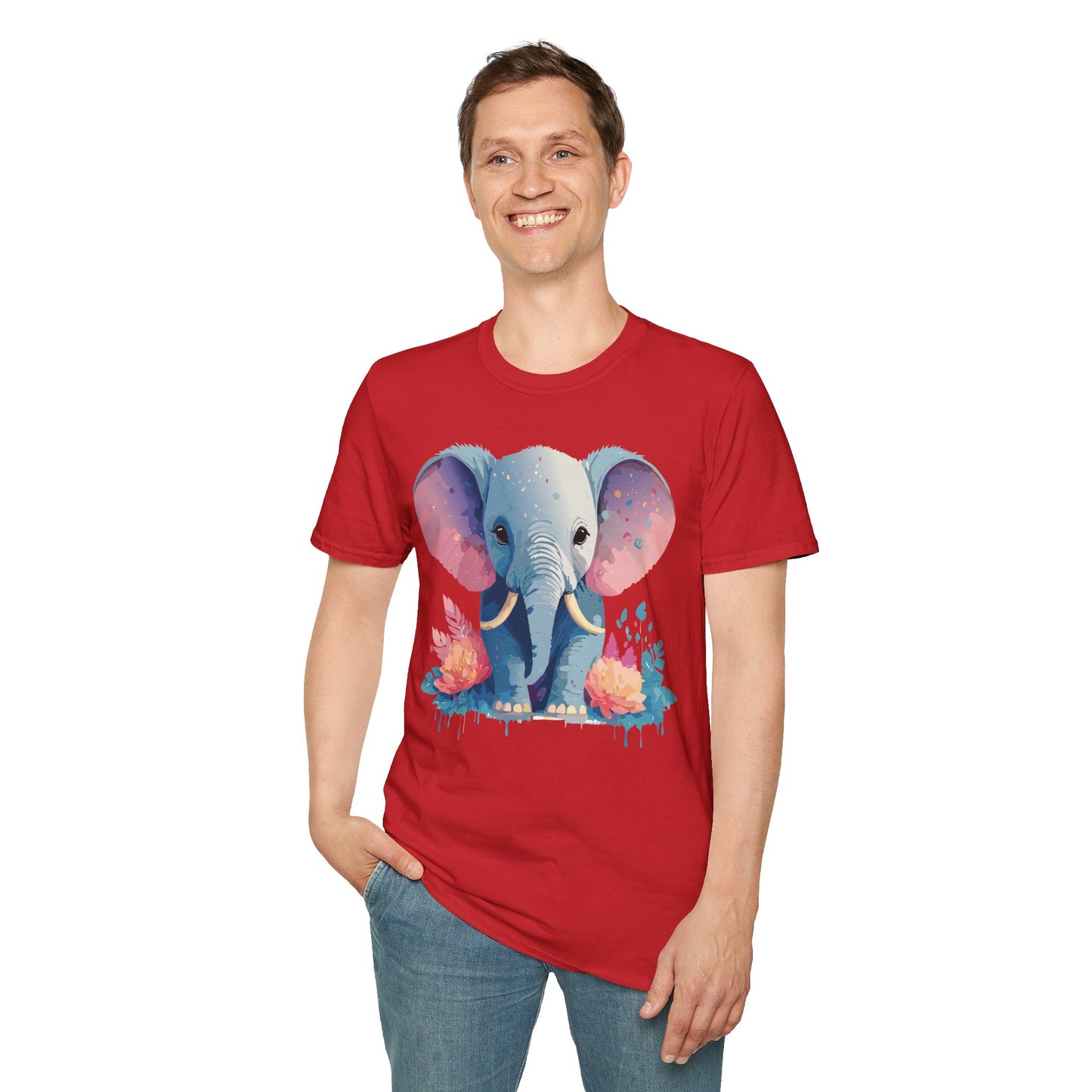 Elephant Shirt, T Shirt with Elephant, Elephant on T Shirt, T Shirt with Animation, Animals Tee Shirt