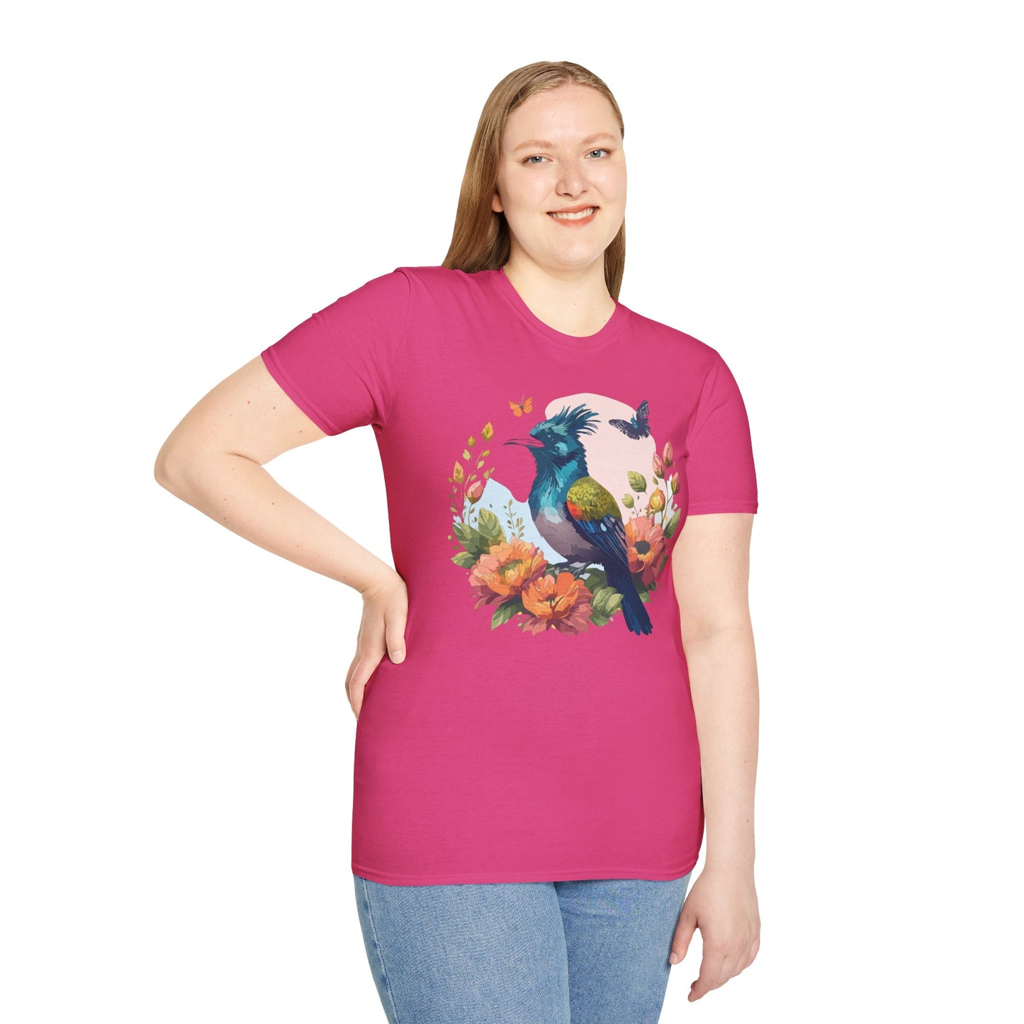 Bird T-Shirt, Floral Bird T Shirt, Shirt with Bird, Shirt with Animal