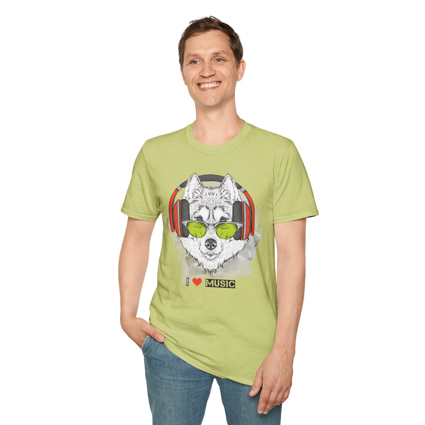 I love Music Animals Shirts, Shirt with Animals, Animals with Headphones Shirt