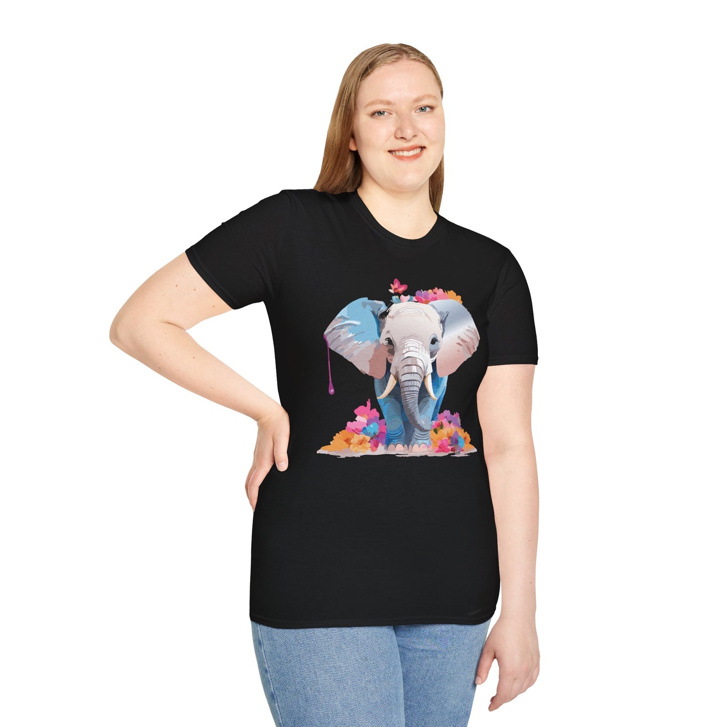 Elephant Shirt, T Shirt with Elephant, Elephant on T Shirt, T Shirt with Animation, Animals Tee Shirt