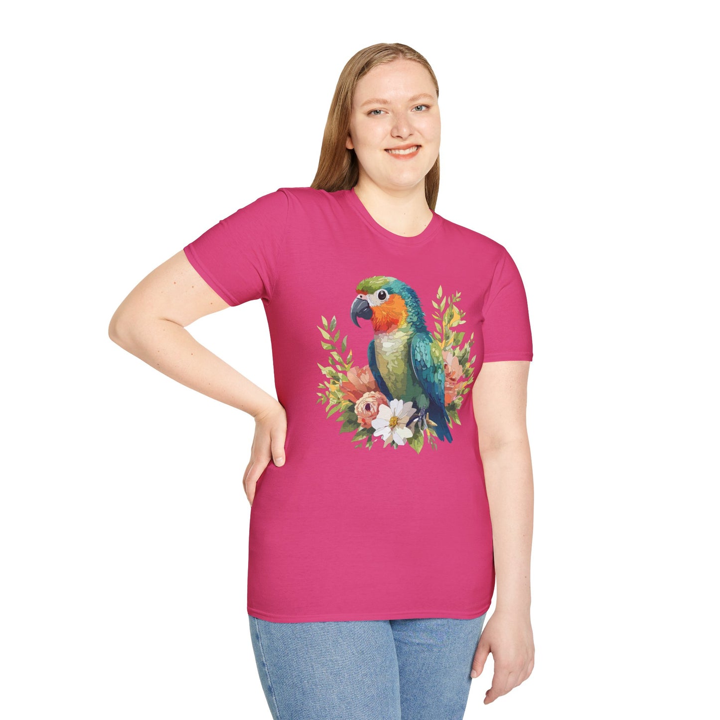 Bird T-Shirt, Floral Bird T Shirt, Shirt with Bird, Shirt with Animal