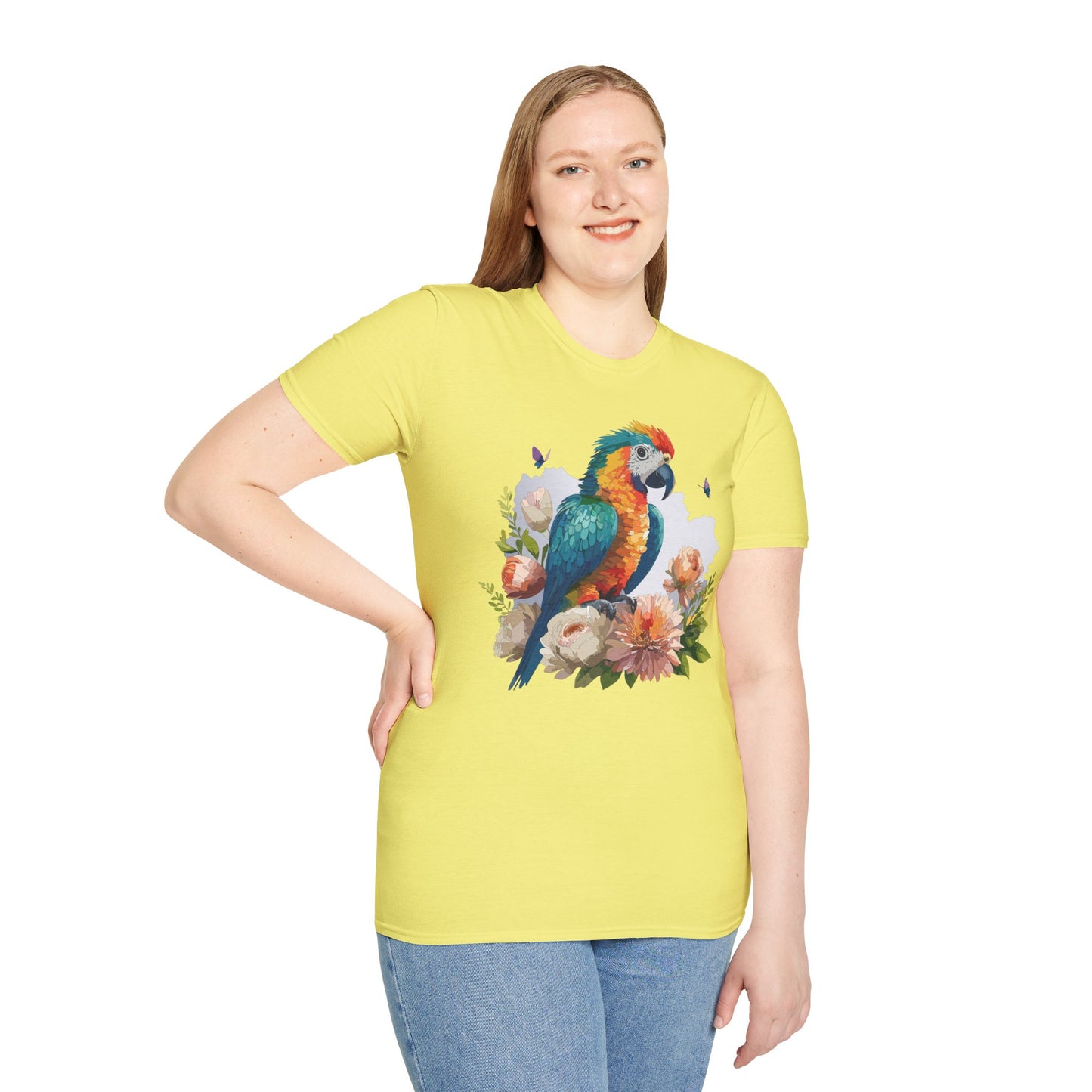 Bird T-Shirt, Floral Bird T Shirt, Shirt with Bird, Shirt with Animal