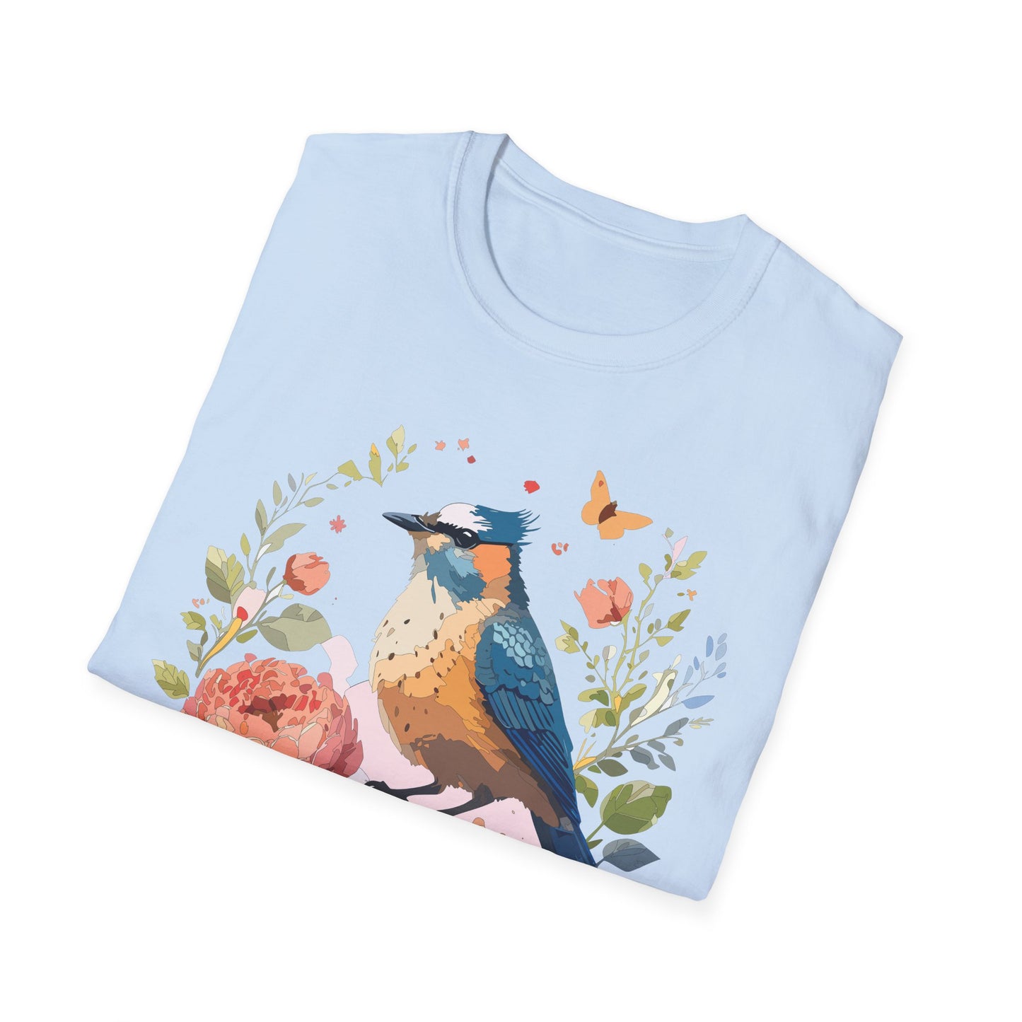 Bird T-Shirt, Floral Bird T Shirt, Shirt with Bird, Shirt with Animal