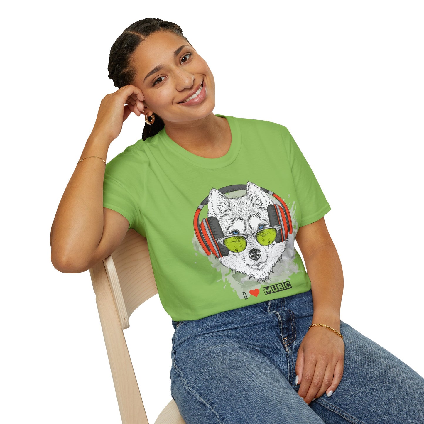I love Music Animals Shirts, Shirt with Animals, Animals with Headphones Shirt