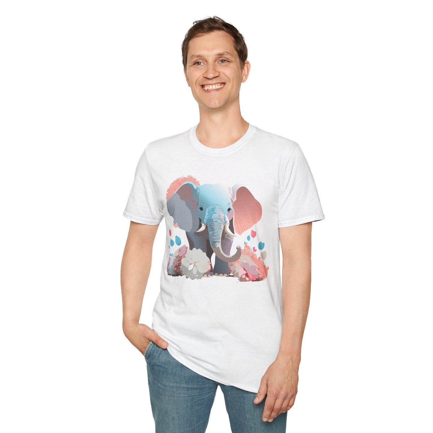 Elephant Shirt, T Shirt with Elephant, Elephant on T Shirt, T Shirt with Animation, Animals Tee Shirt