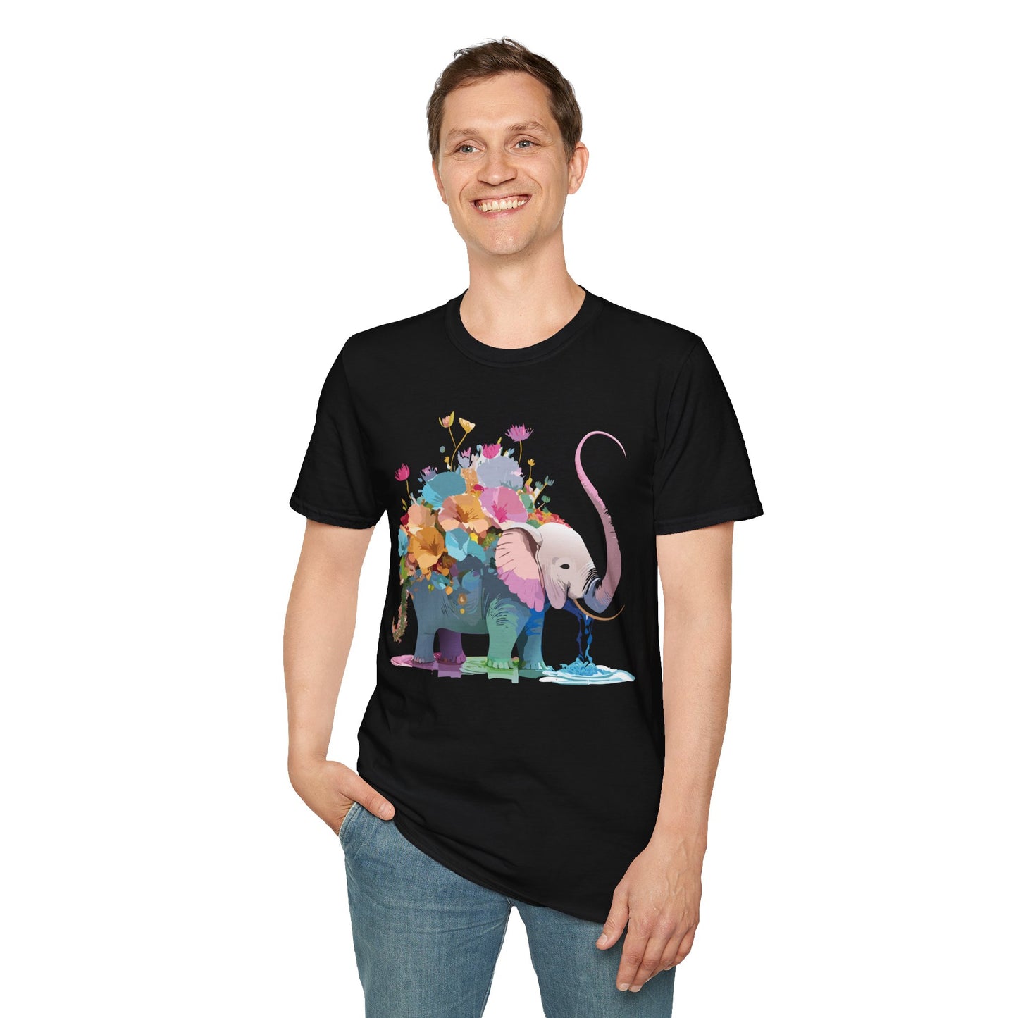 Elephant Shirt, T Shirt with Elephant, Elephant on T Shirt, T Shirt with Animation, Animals Tee Shirt