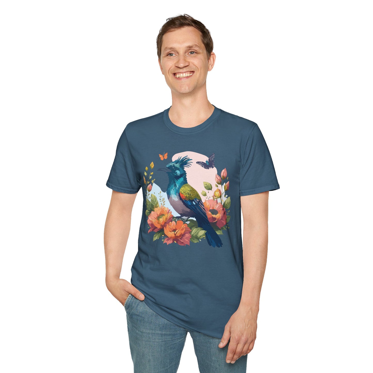 Bird T-Shirt, Floral Bird T Shirt, Shirt with Bird, Shirt with Animal