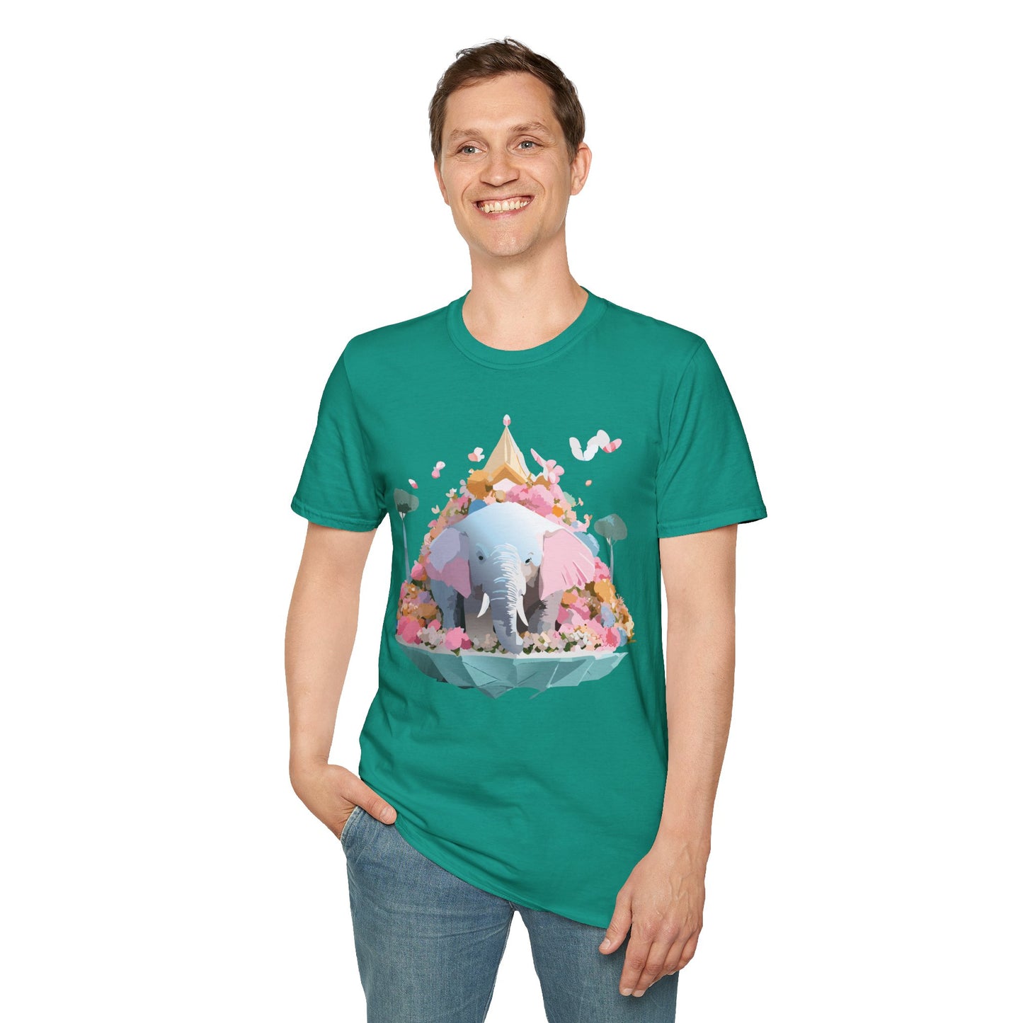 Elephant Shirt, T Shirt with Elephant, Elephant on T Shirt, T Shirt with Animation, Animals Tee Shirt