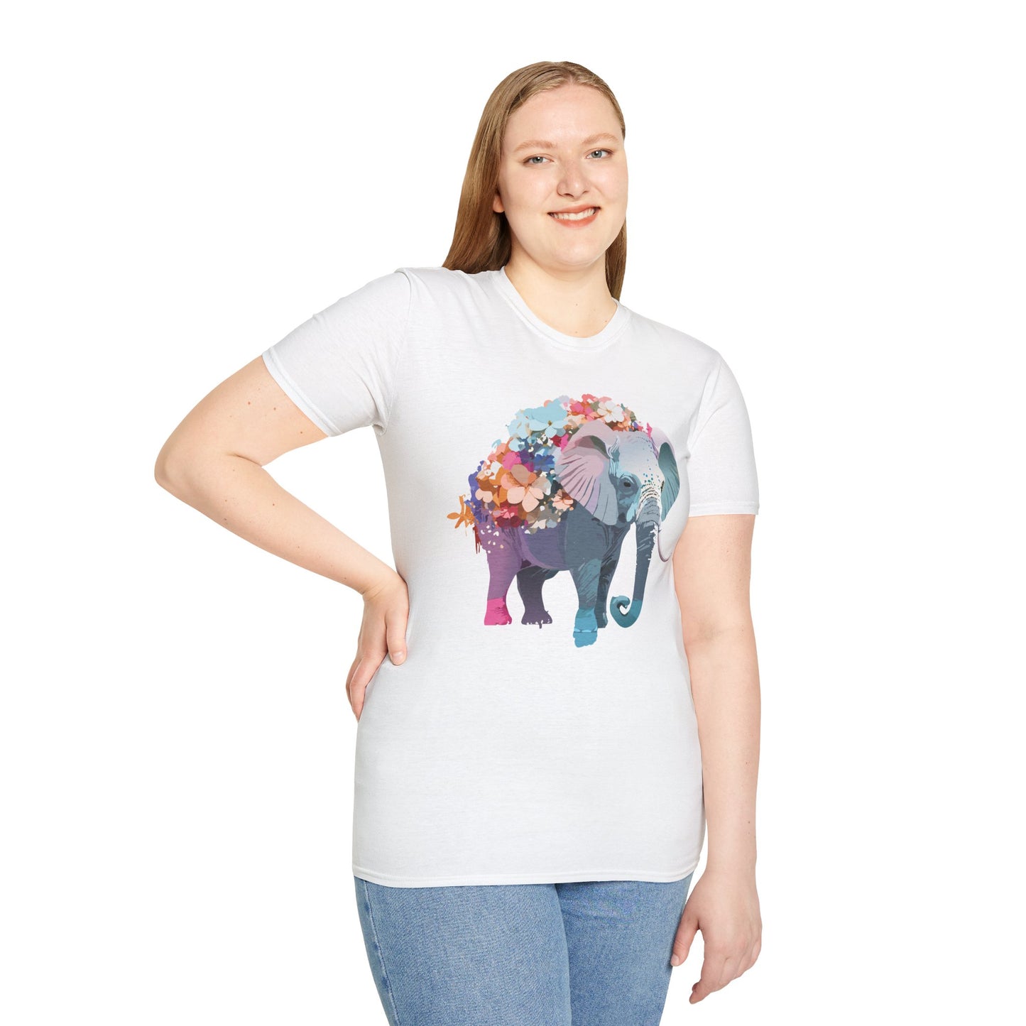 Elephant Shirt, T Shirt with Elephant, Elephant on T Shirt, T Shirt with Animation, Animals Tee Shirt