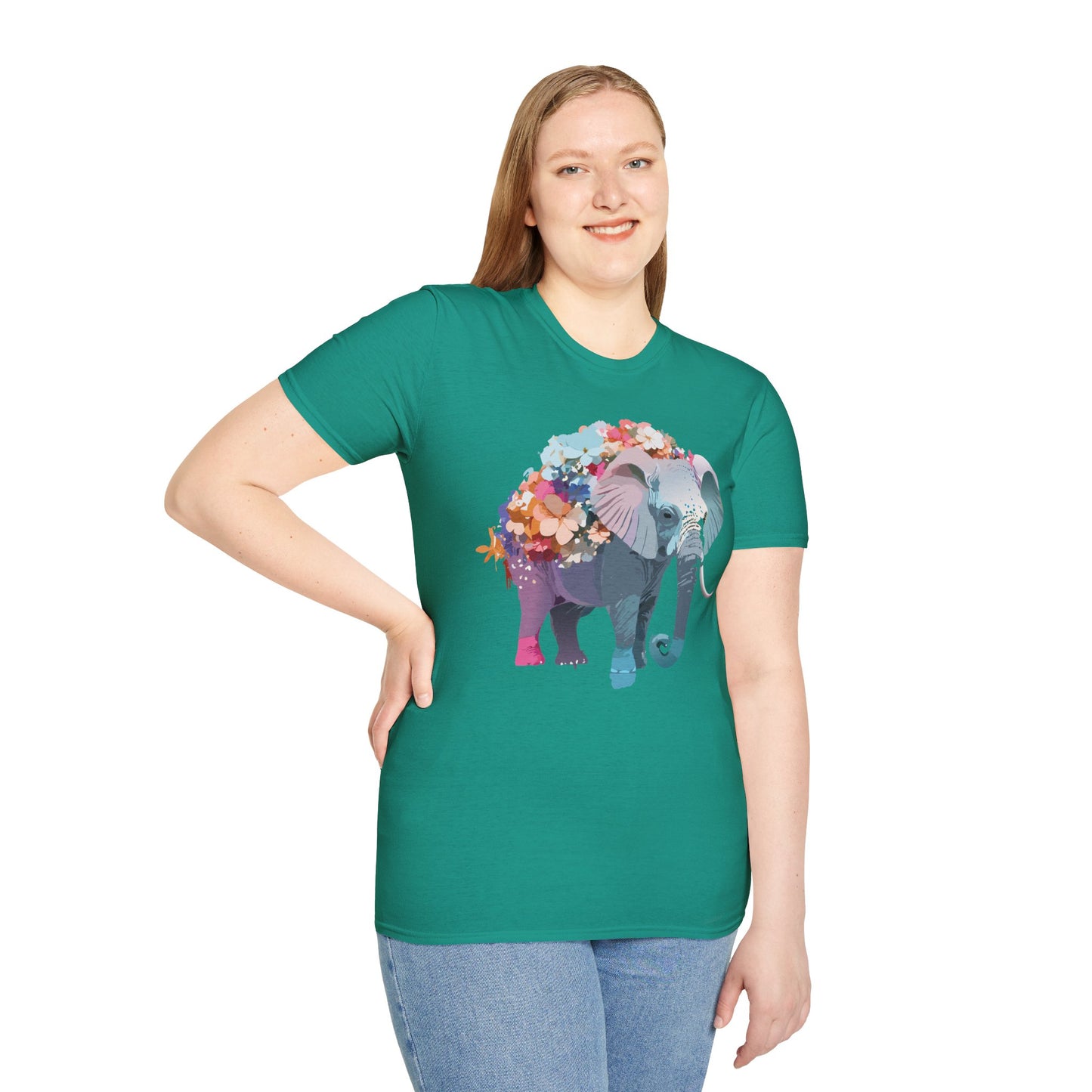 Elephant Shirt, T Shirt with Elephant, Elephant on T Shirt, T Shirt with Animation, Animals Tee Shirt