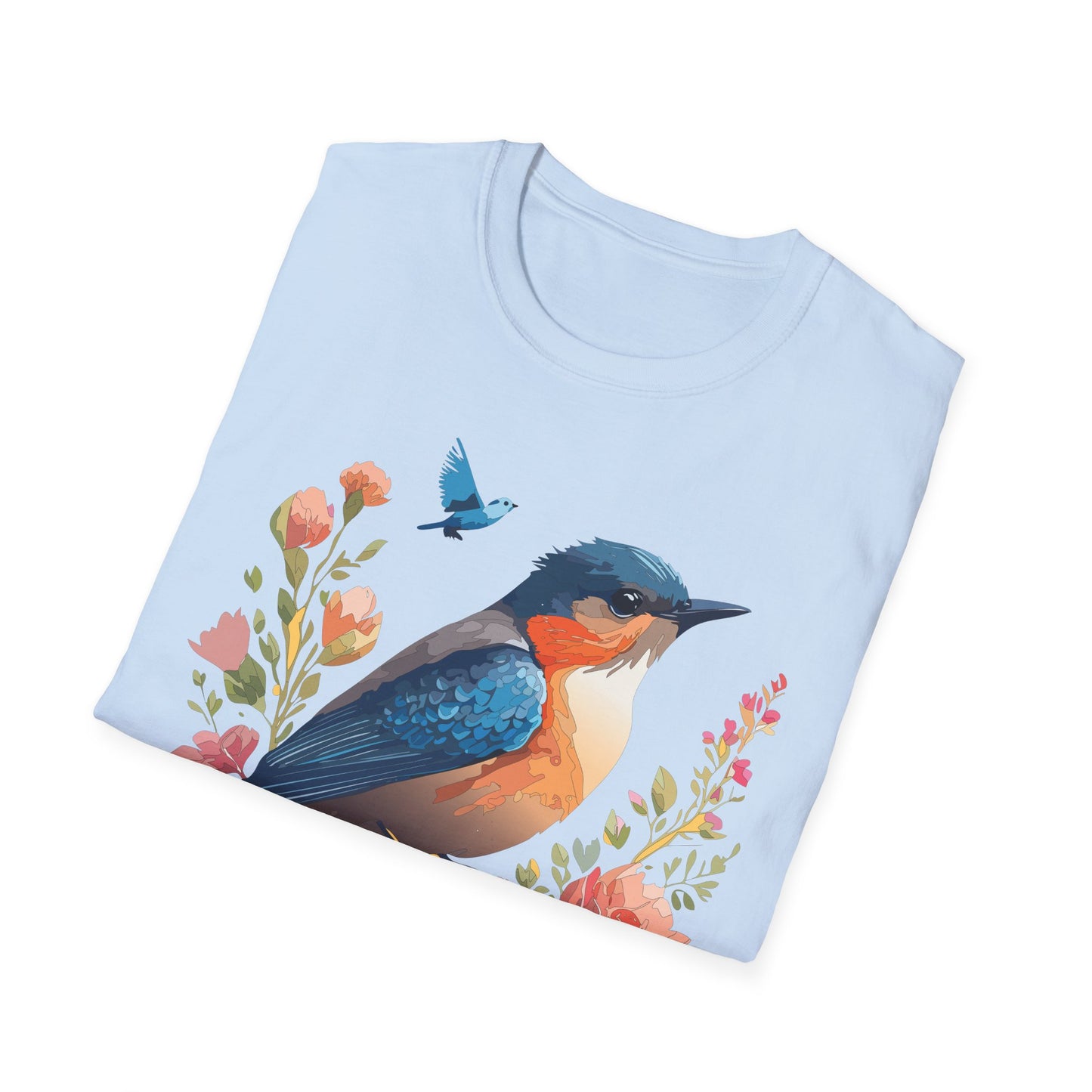 Bird T-Shirt, Floral Bird T Shirt, Shirt with Bird, Shirt with Animal