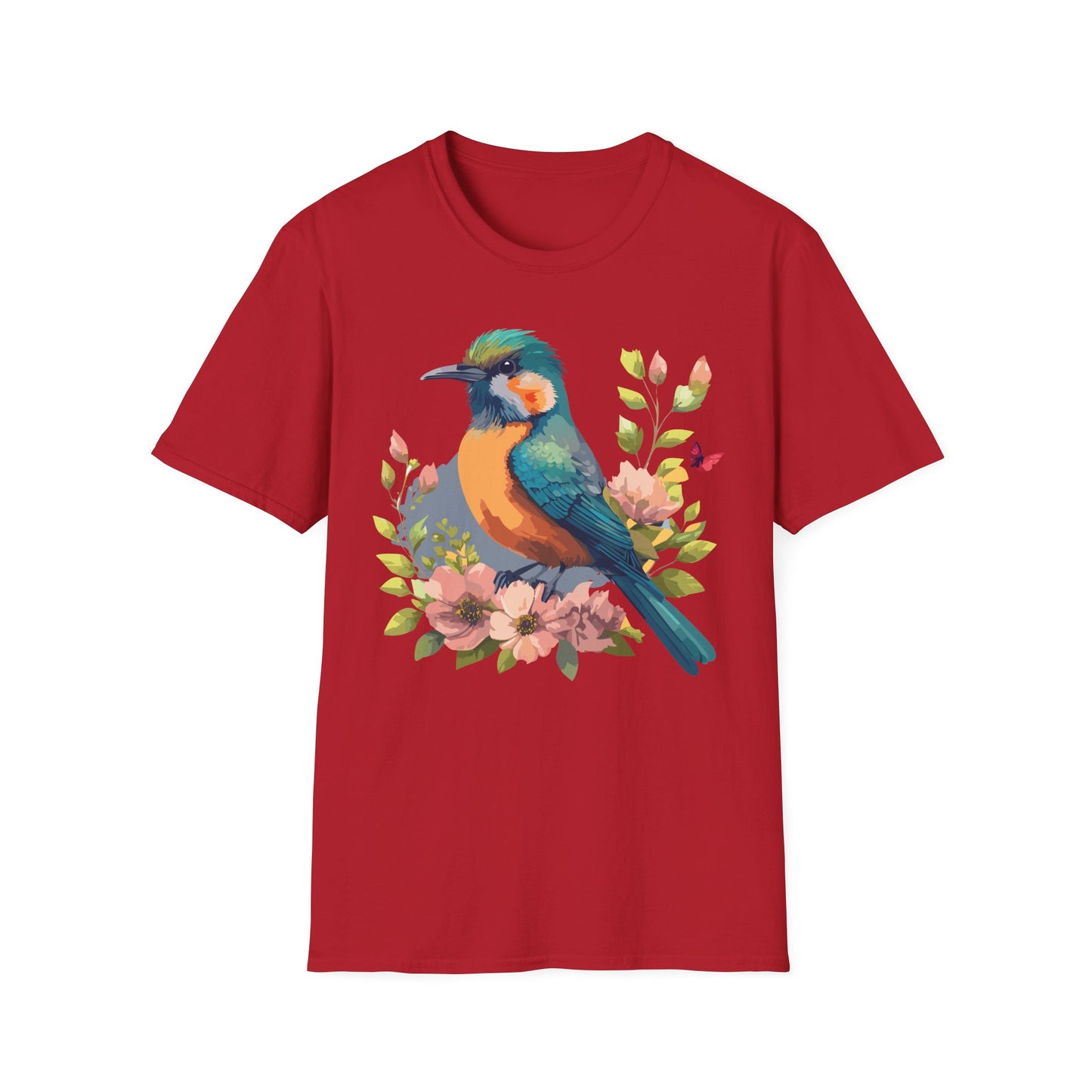 Bird T-Shirt, Floral Bird T Shirt, Shirt with Bird, Shirt with Animal