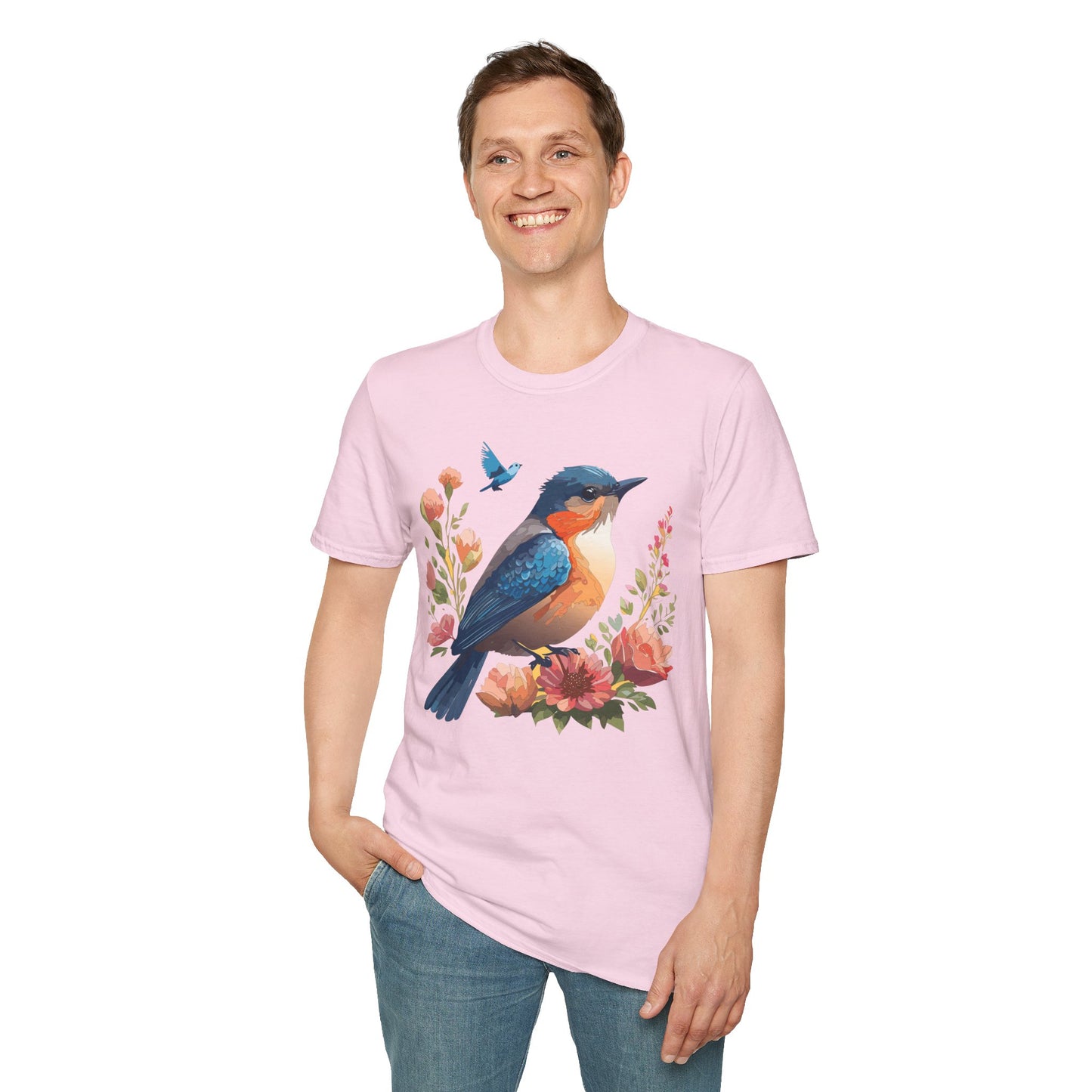 Bird T-Shirt, Floral Bird T Shirt, Shirt with Bird, Shirt with Animal