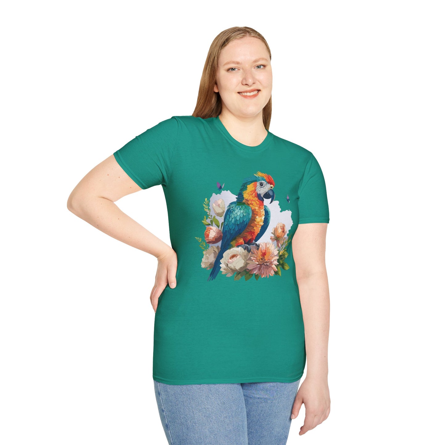 Bird T-Shirt, Floral Bird T Shirt, Shirt with Bird, Shirt with Animal
