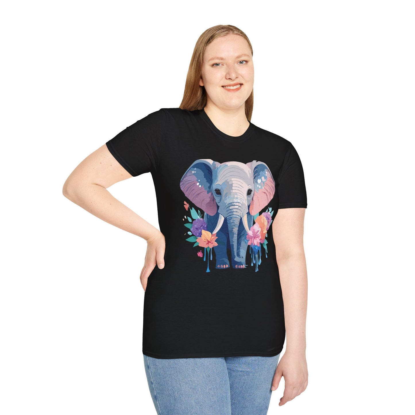 Elephant Shirt, T Shirt with Elephant, Elephant on T Shirt, T Shirt with Animation, Animals Tee Shirt