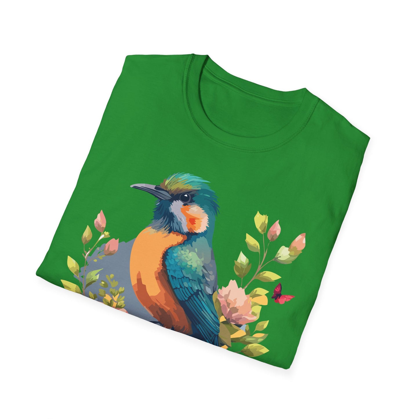 Bird T-Shirt, Floral Bird T Shirt, Shirt with Bird, Shirt with Animal