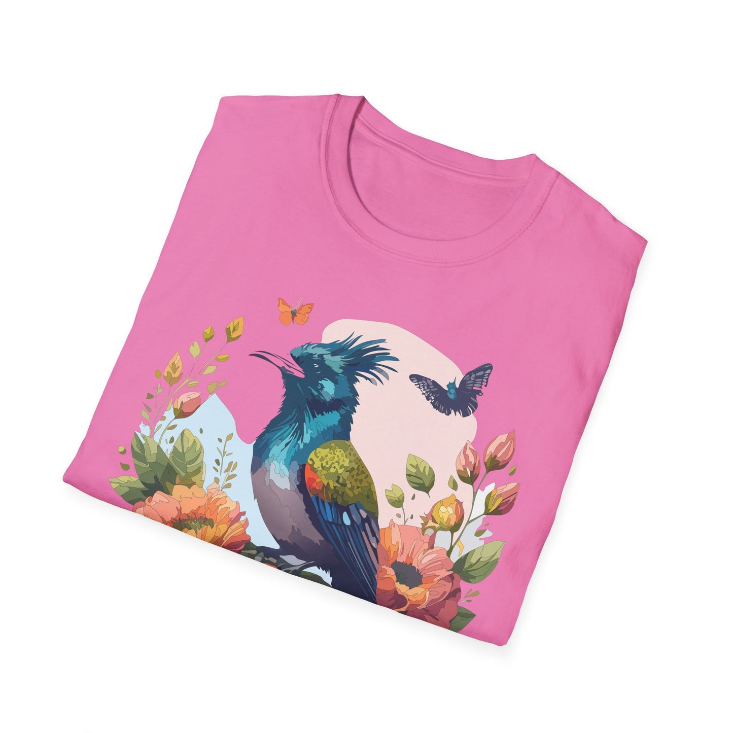 Bird T-Shirt, Floral Bird T Shirt, Shirt with Bird, Shirt with Animal