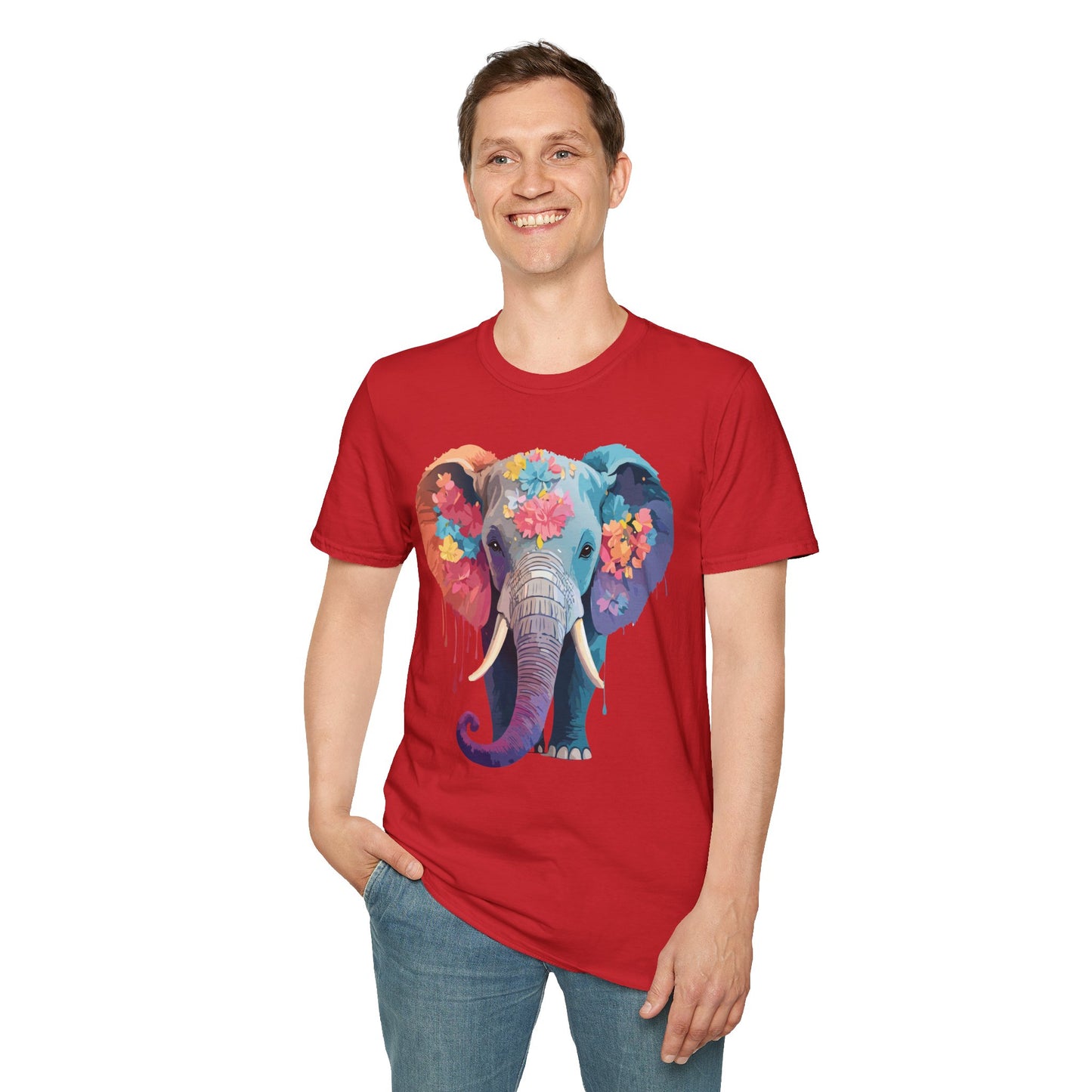 Elephant Shirt, T Shirt with Elephant, Elephant on T Shirt, T Shirt with Animation, Animals Tee Shirt