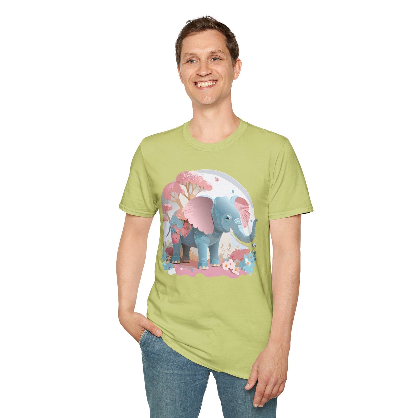 Elephant Shirt, T Shirt with Elephant, Elephant on T Shirt, T Shirt with Animation, Animals Tee Shirt