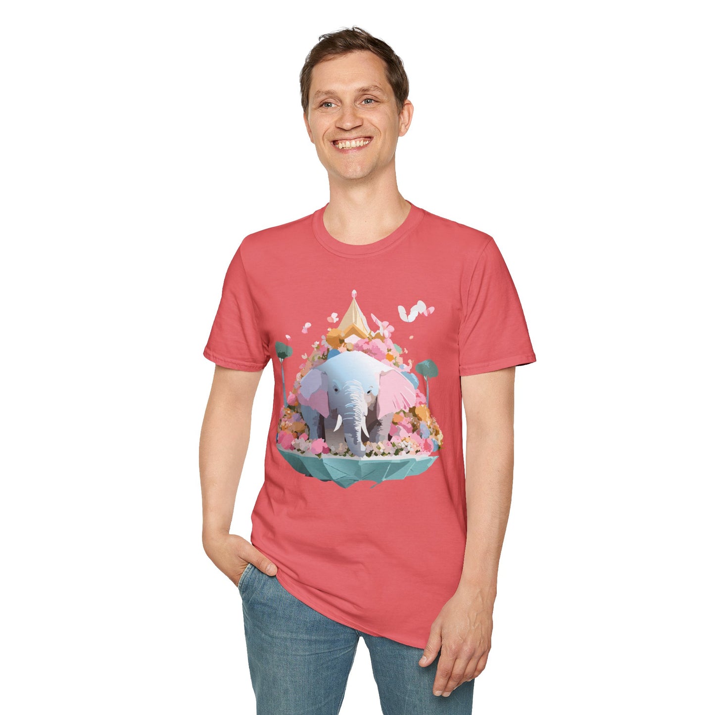 Elephant Shirt, T Shirt with Elephant, Elephant on T Shirt, T Shirt with Animation, Animals Tee Shirt