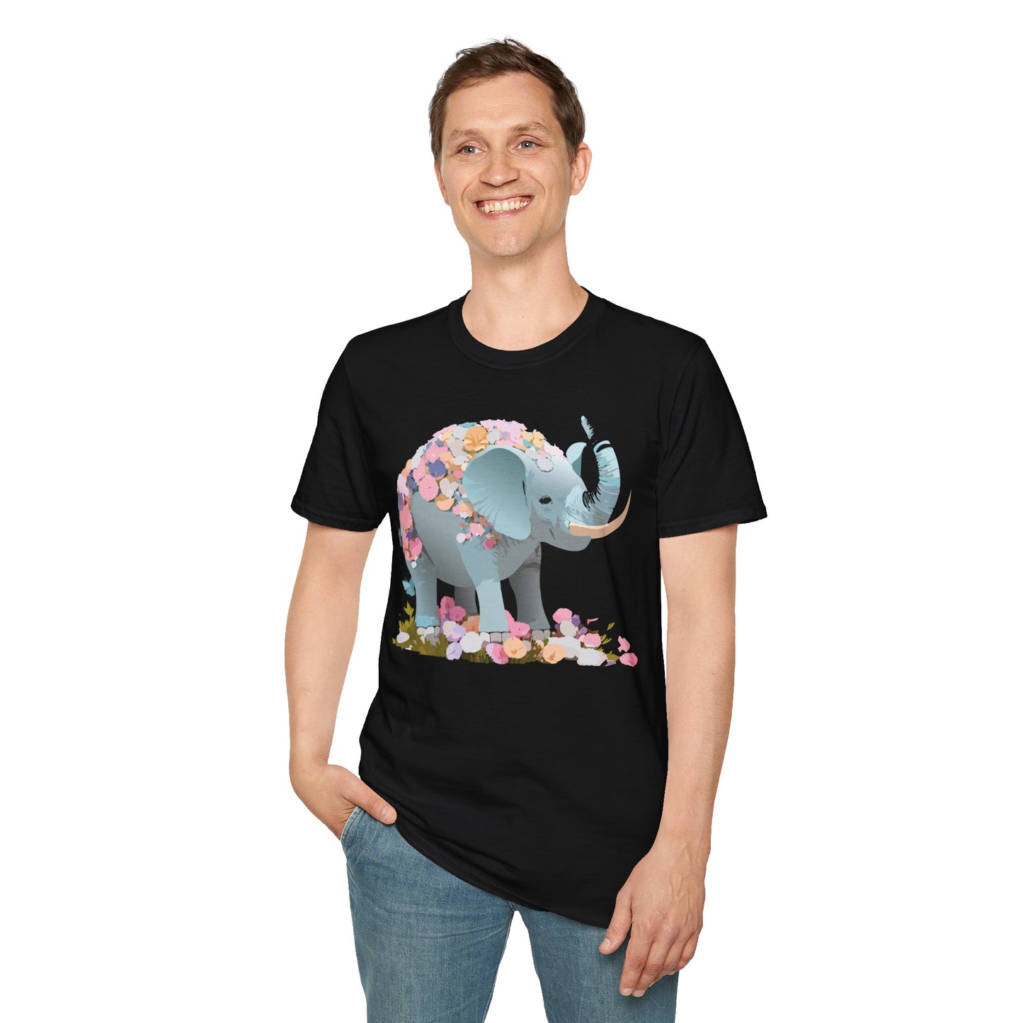 Elephant Shirt, T Shirt with Elephant, Elephant on T Shirt, T Shirt with Animation, Animals Tee Shirt