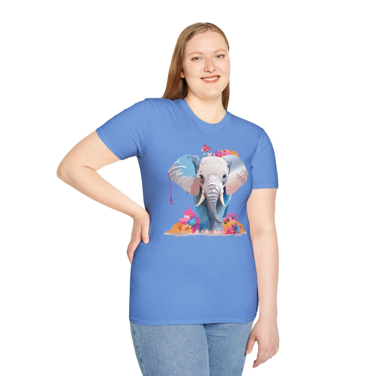 Elephant Shirt, T Shirt with Elephant, Elephant on T Shirt, T Shirt with Animation, Animals Tee Shirt