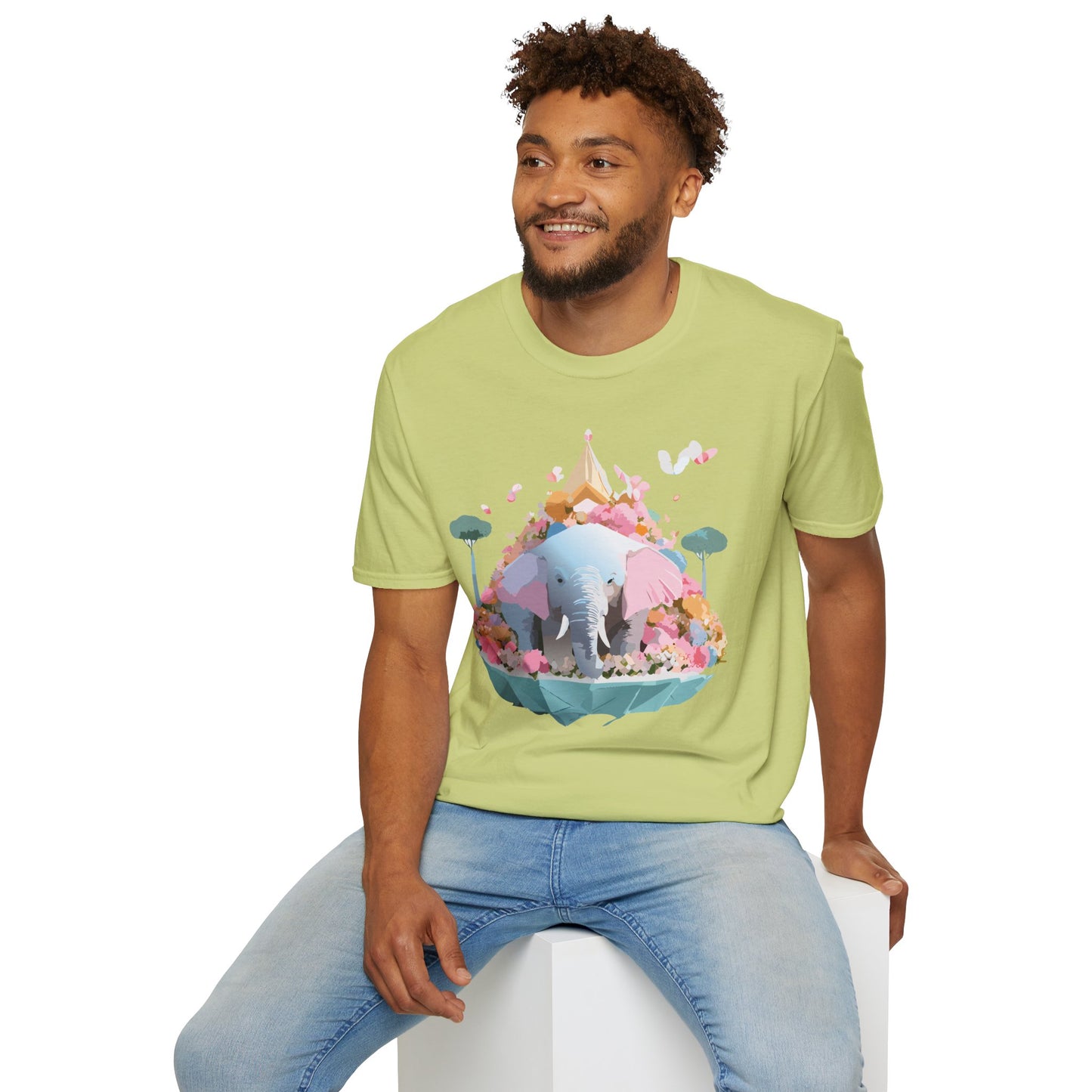 Elephant Shirt, T Shirt with Elephant, Elephant on T Shirt, T Shirt with Animation, Animals Tee Shirt