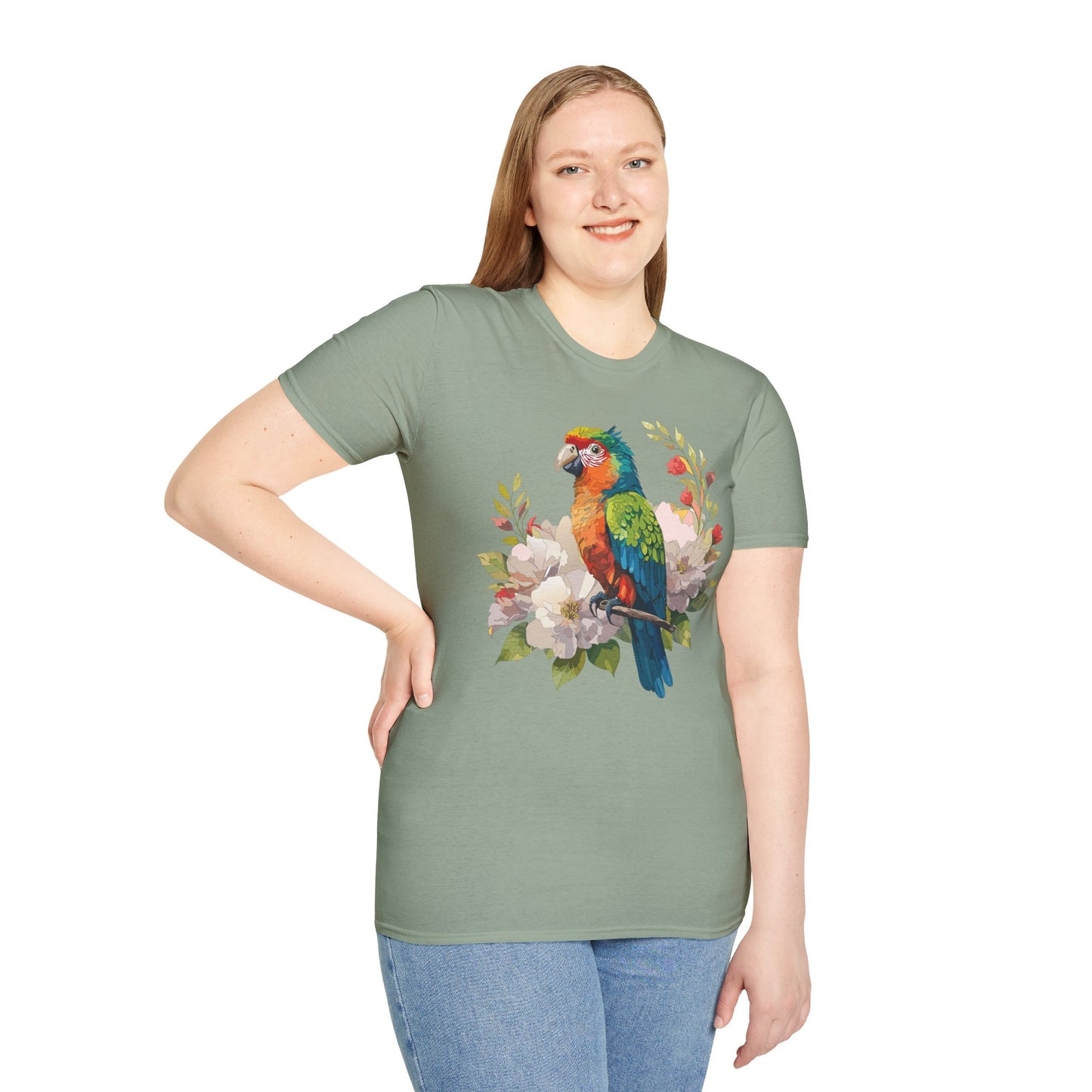Bird T-Shirt, Floral Bird T Shirt, Shirt with Bird, Shirt with Animal