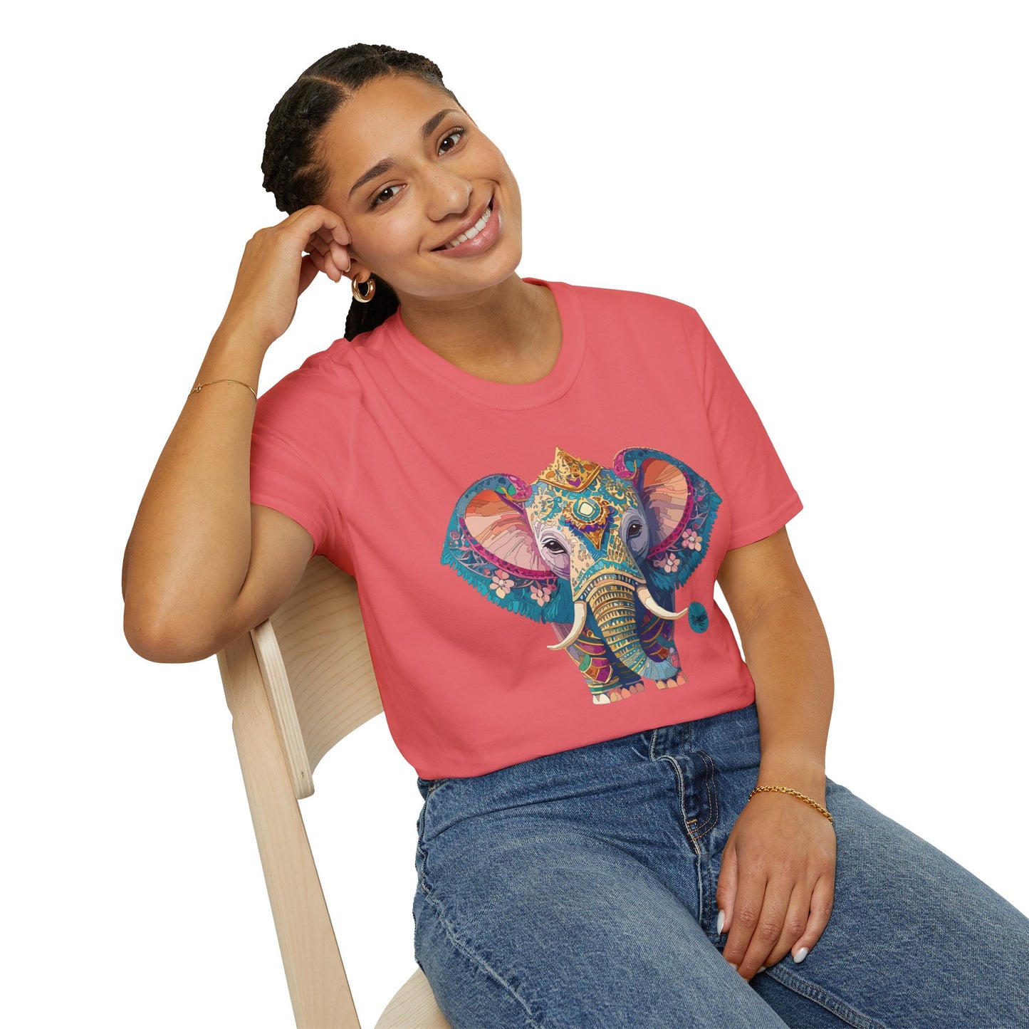Elephant Shirt, T Shirt with Elephant, Elephant on T Shirt, T Shirt with Animation, Animals Tee Shirt