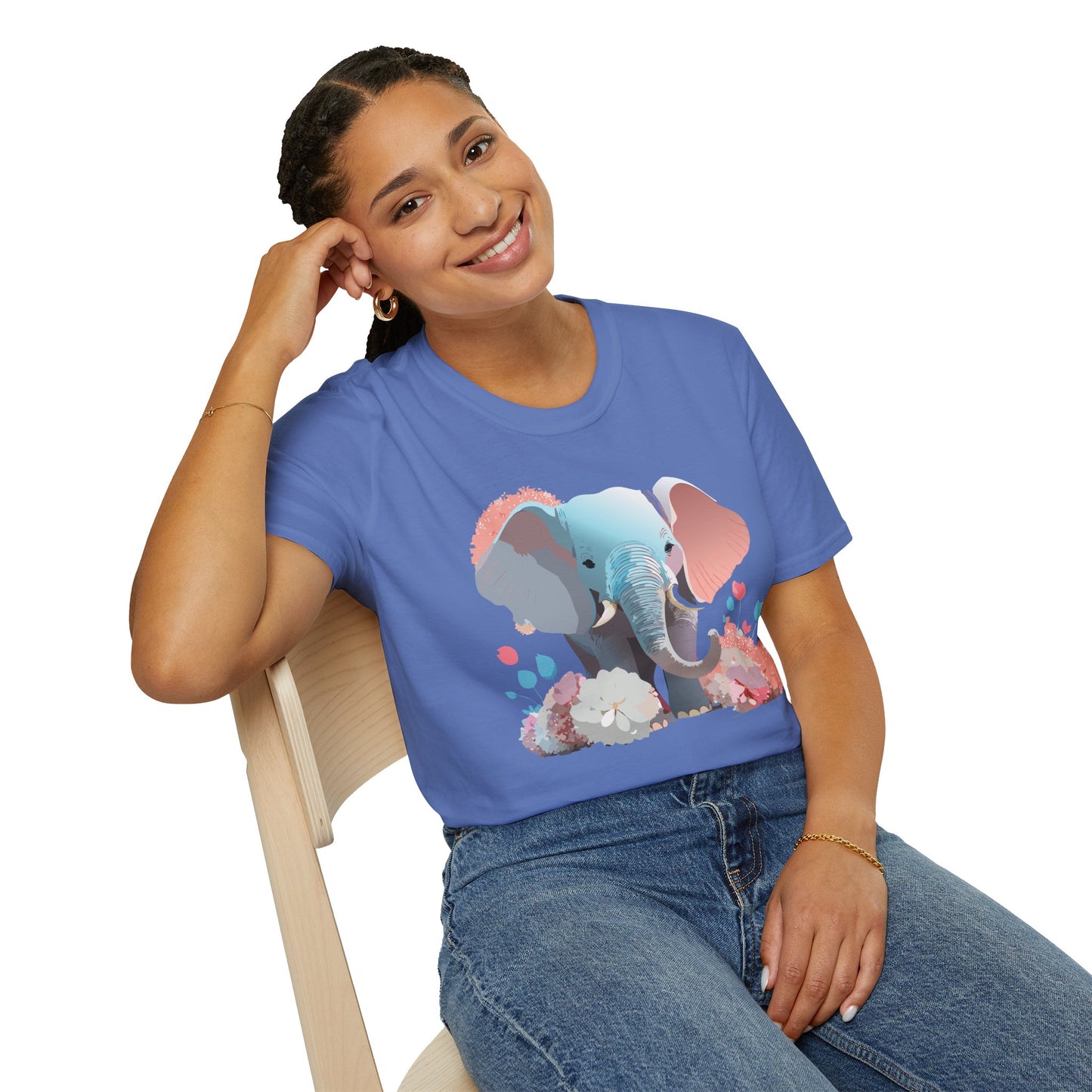 Elephant Shirt, T Shirt with Elephant, Elephant on T Shirt, T Shirt with Animation, Animals Tee Shirt